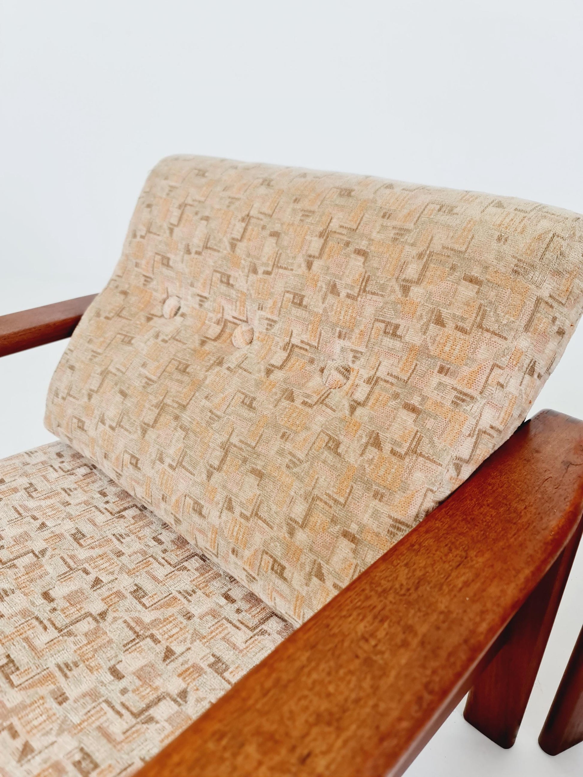 Mid century teak easy lounge chairs , Set of 2, 1960s