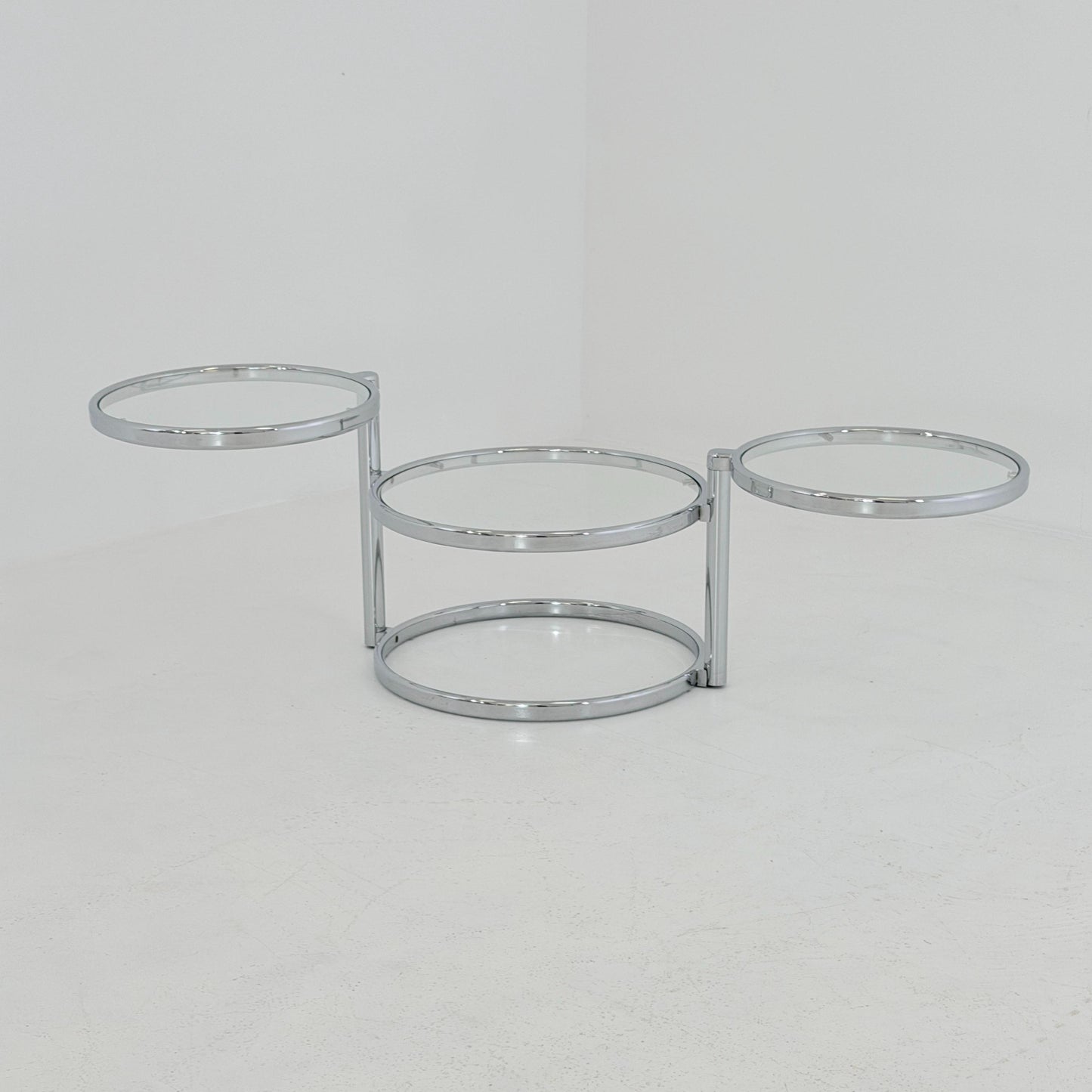 Mid-Century bauhsus Swivel Coffee Table by Milo baughman Italy, 1980s