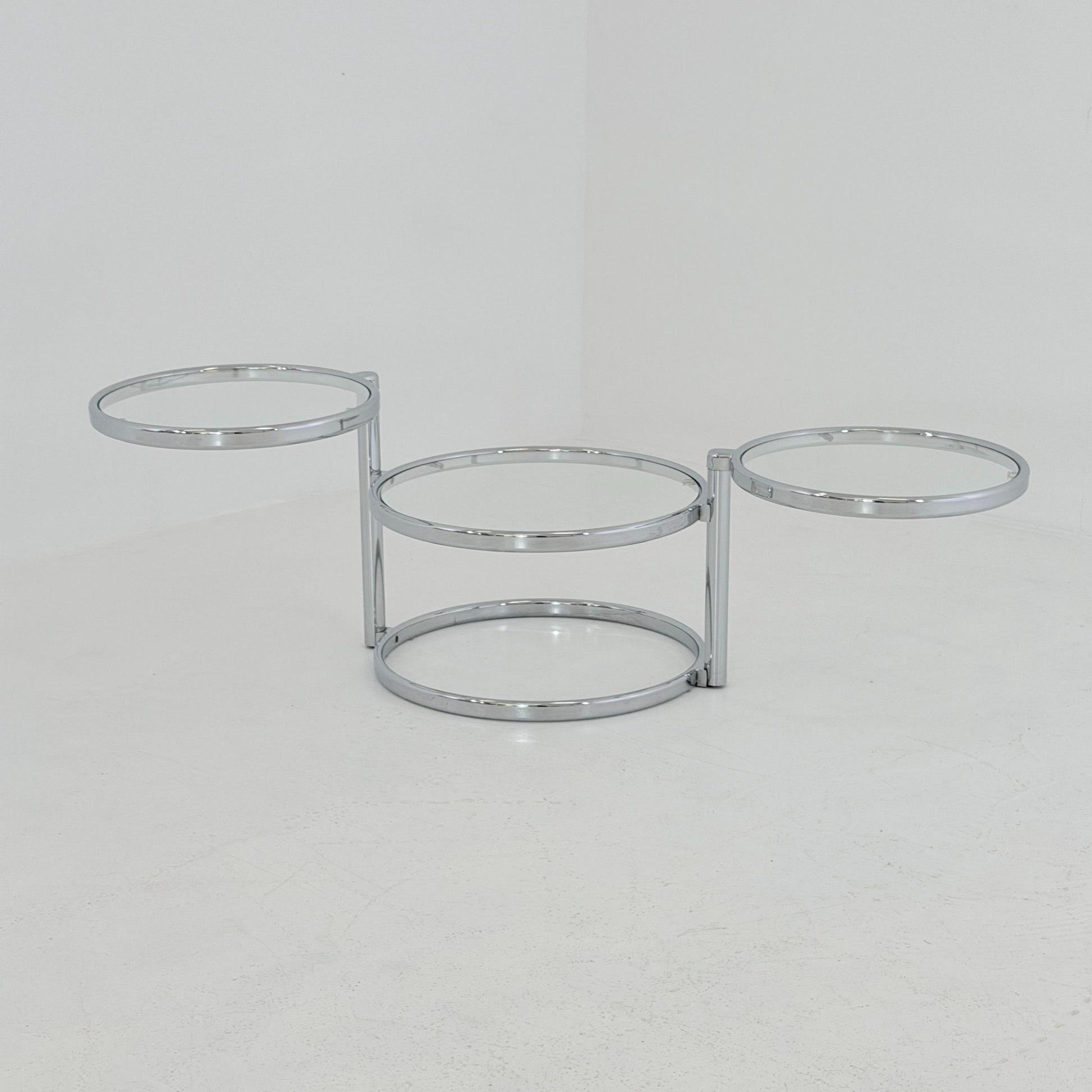 Mid-Century bauhsus Swivel Coffee Table by Milo baughman Italy, 1980s