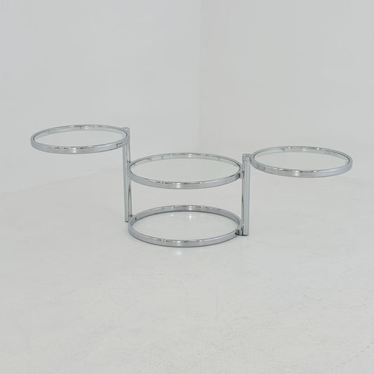 Mid-Century bauhsus Swivel Coffee Table by Milo baughman Italy, 1980s