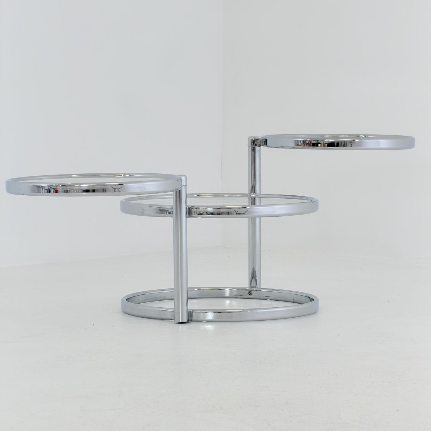 Mid-Century bauhsus Swivel Coffee Table by Milo baughman Italy, 1980s
