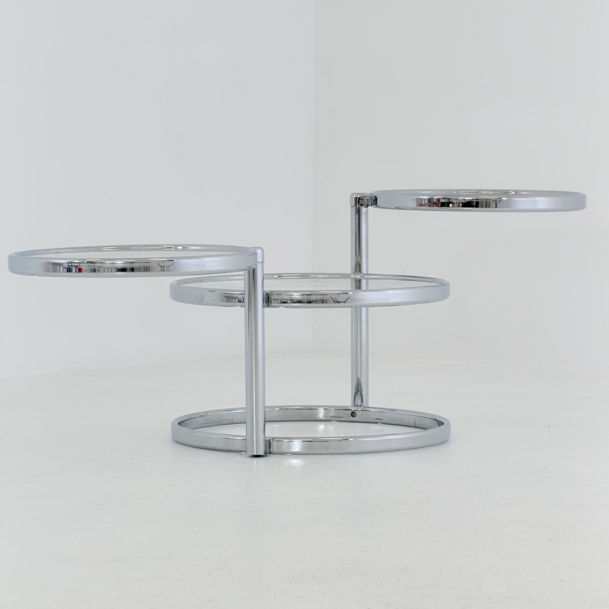 Mid-Century bauhsus Swivel Coffee Table by Milo baughman Italy, 1980s
