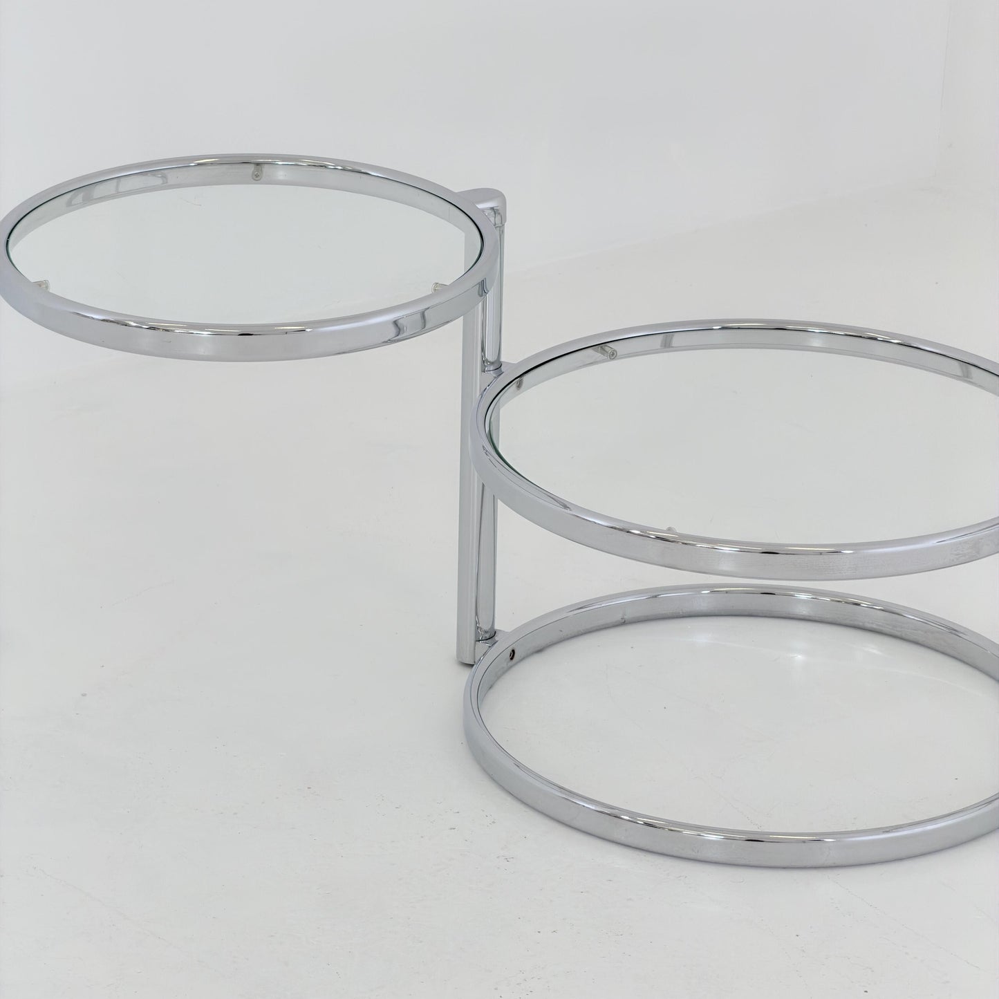 Mid-Century bauhsus Swivel Coffee Table by Milo baughman Italy, 1980s