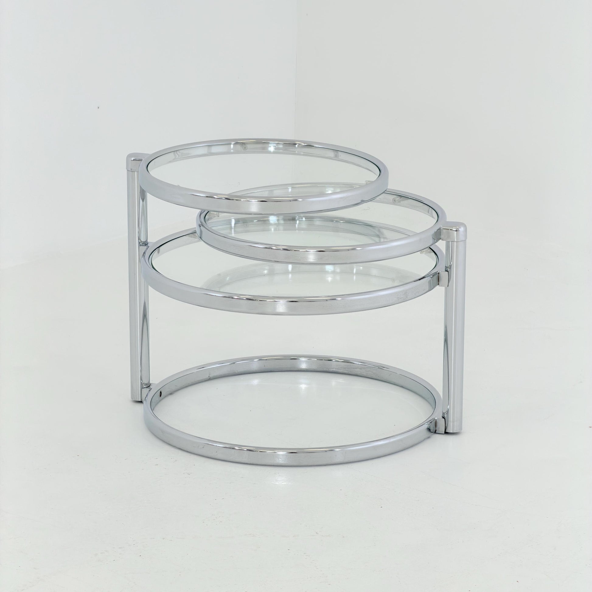 Mid-Century bauhsus Swivel Coffee Table by Milo baughman Italy, 1980s