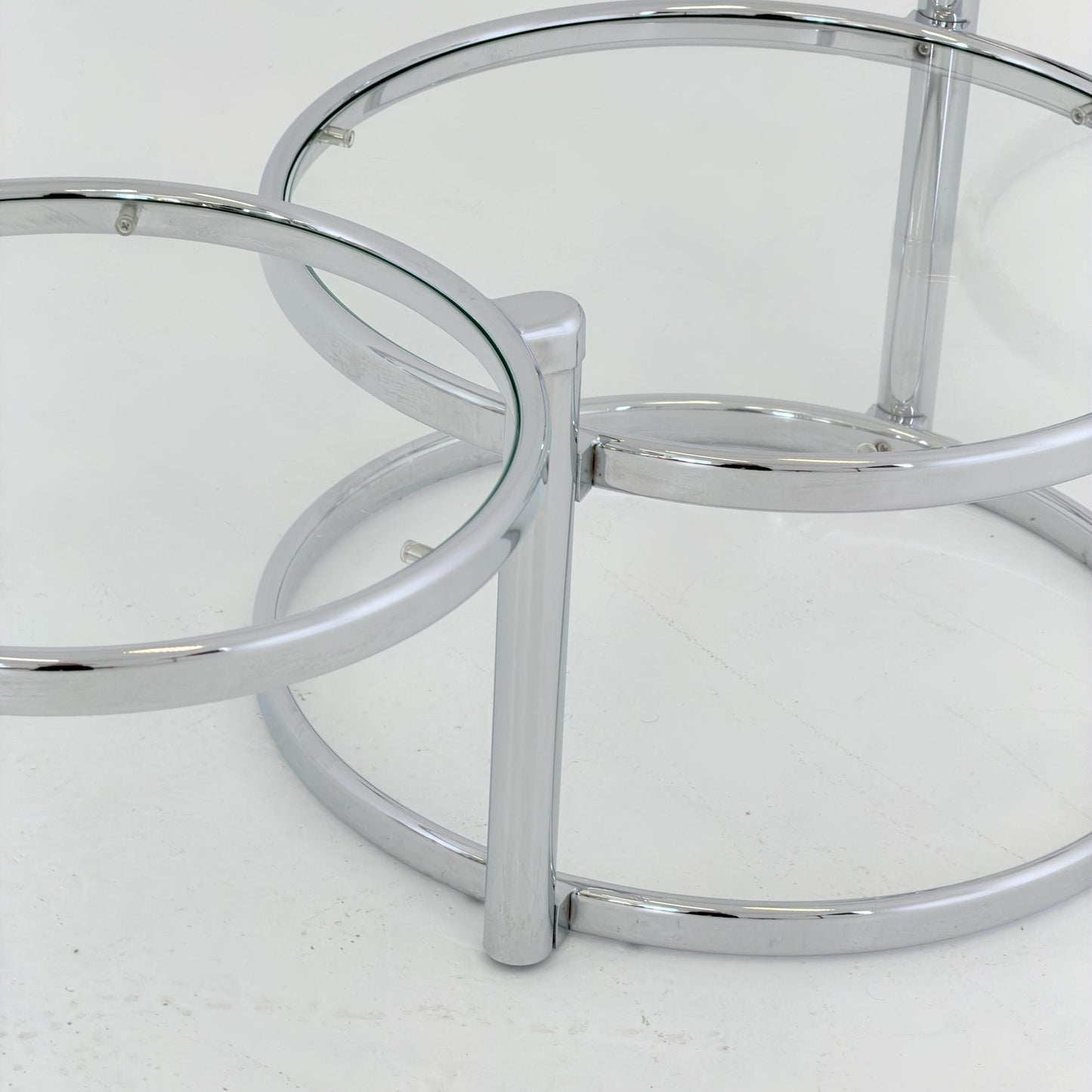 Mid-Century bauhsus Swivel Coffee Table by Milo baughman Italy, 1980s