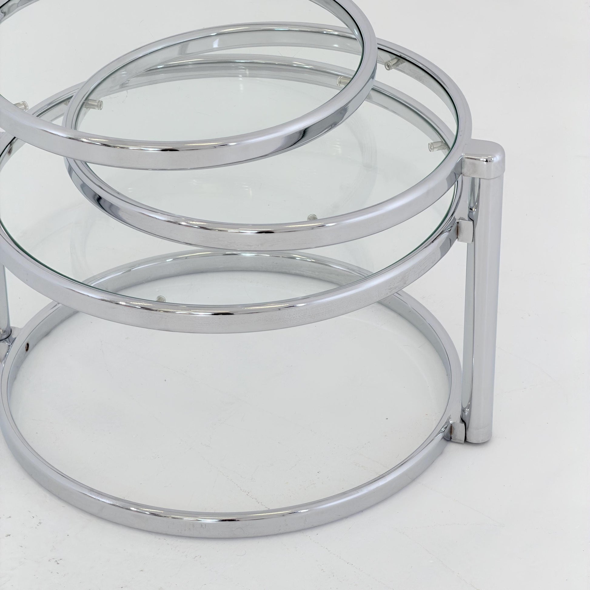 Mid-Century bauhsus Swivel Coffee Table by Milo baughman Italy, 1980s