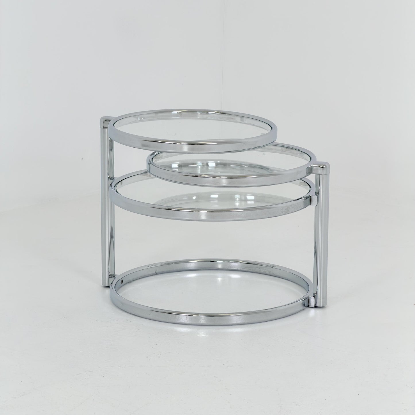 Mid-Century bauhsus Swivel Coffee Table by Milo baughman Italy, 1980s