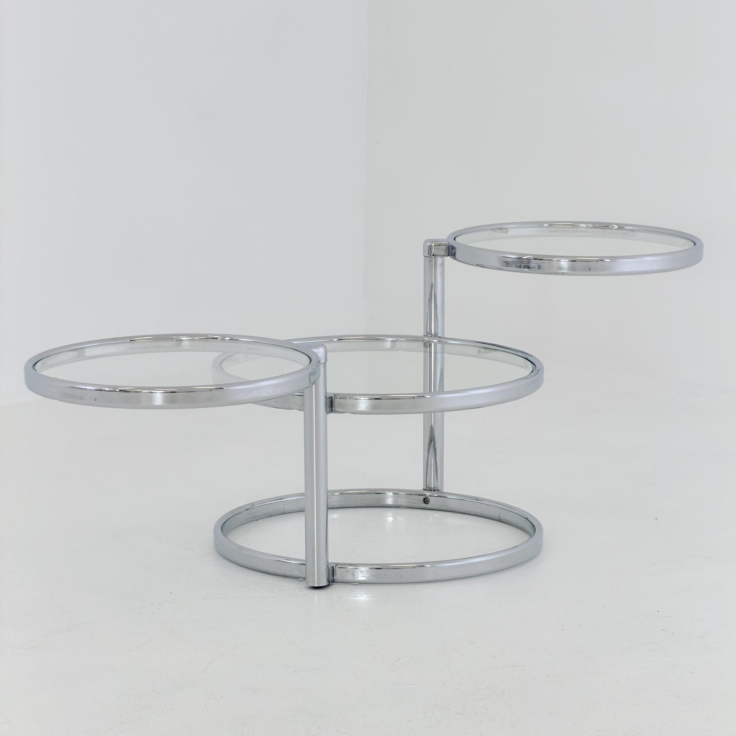 Mid-Century bauhsus Swivel Coffee Table by Milo baughman Italy, 1980s