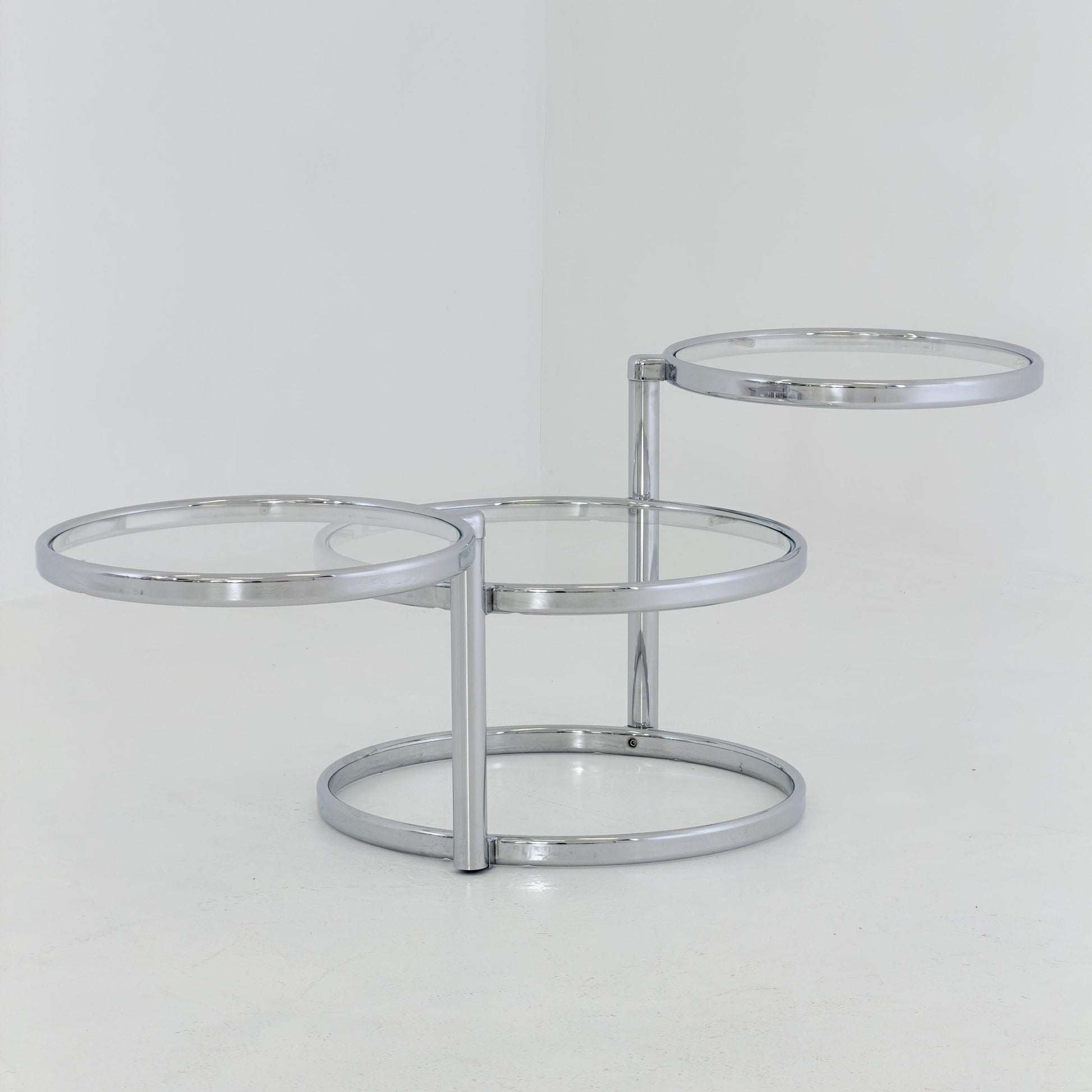 Mid-Century bauhsus Swivel Coffee Table by Milo baughman Italy, 1980s