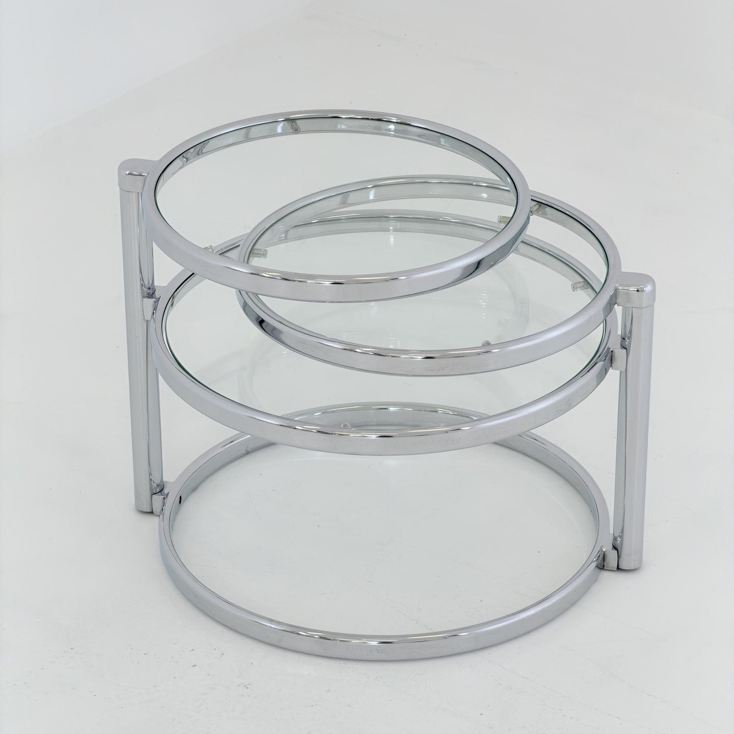 Mid-Century bauhsus Swivel Coffee Table by Milo baughman Italy, 1980s