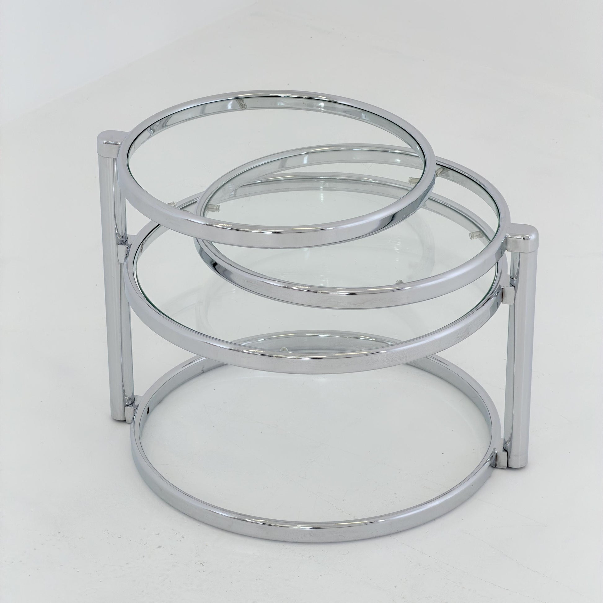 Mid-Century bauhsus Swivel Coffee Table by Milo baughman Italy, 1980s