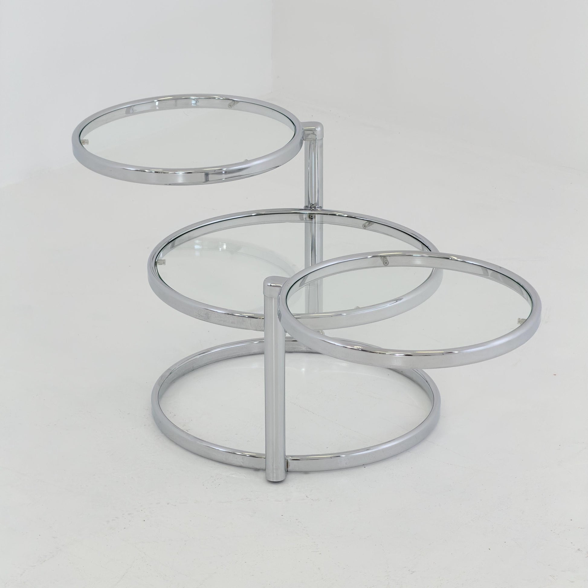 Mid-Century bauhsus Swivel Coffee Table by Milo baughman Italy, 1980s