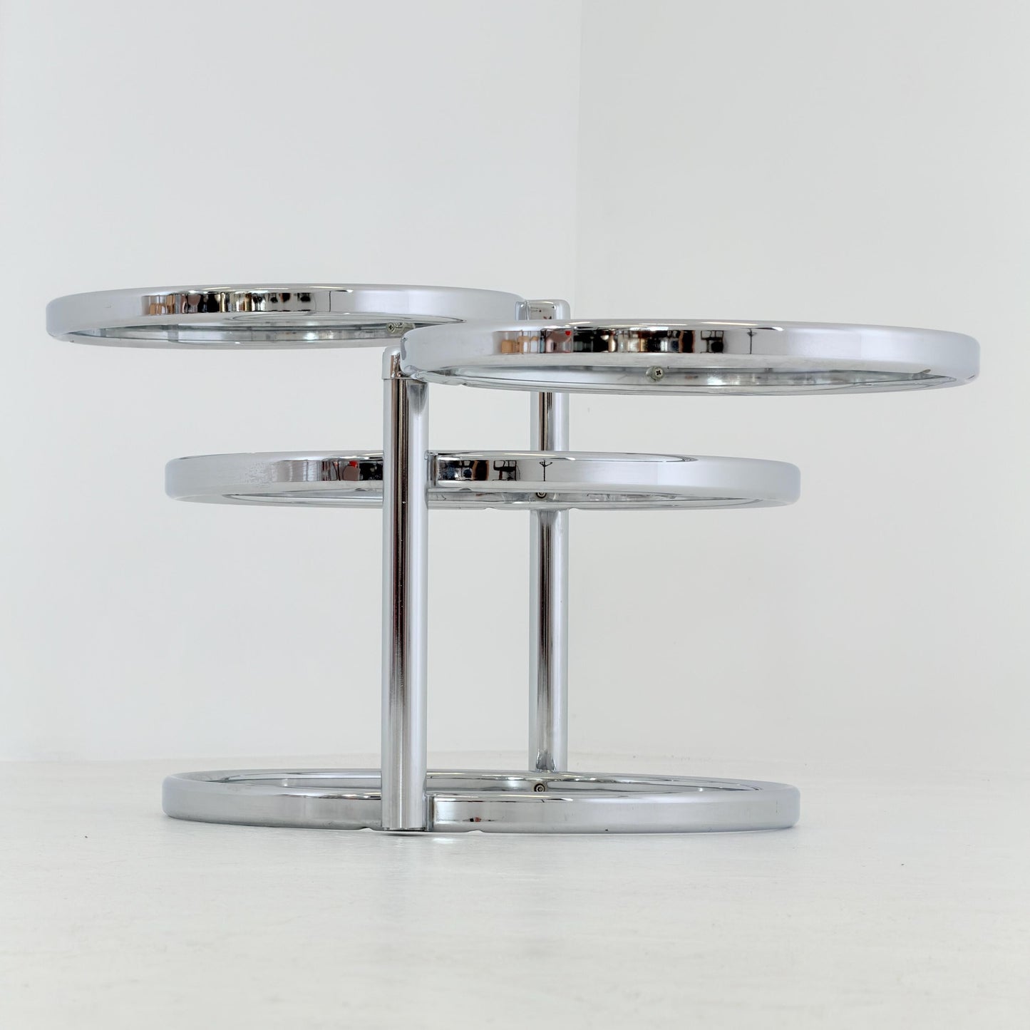 Mid-Century bauhsus Swivel Coffee Table by Milo baughman Italy, 1980s