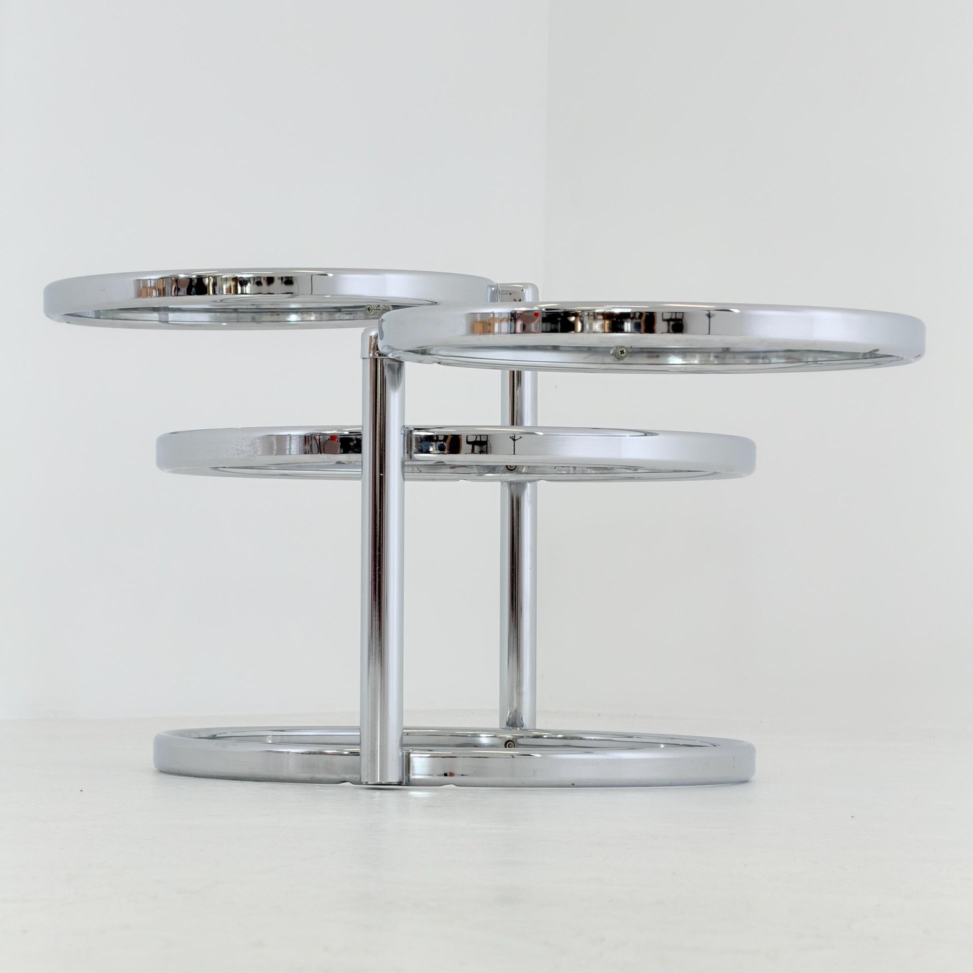 Mid-Century bauhsus Swivel Coffee Table by Milo baughman Italy, 1980s