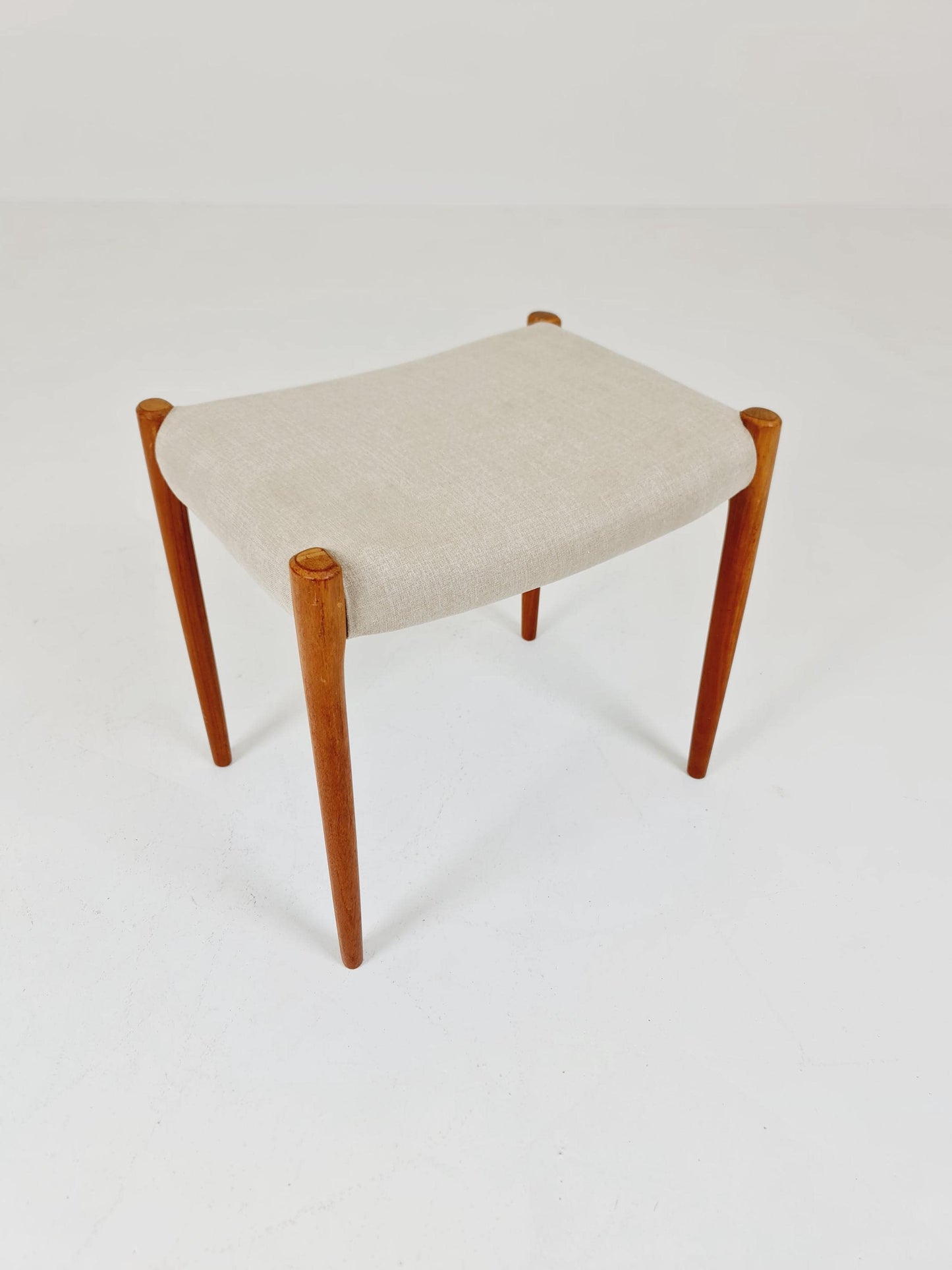 Vintage Danish teak stool ottoman by Niels Otto Møller , 1960s