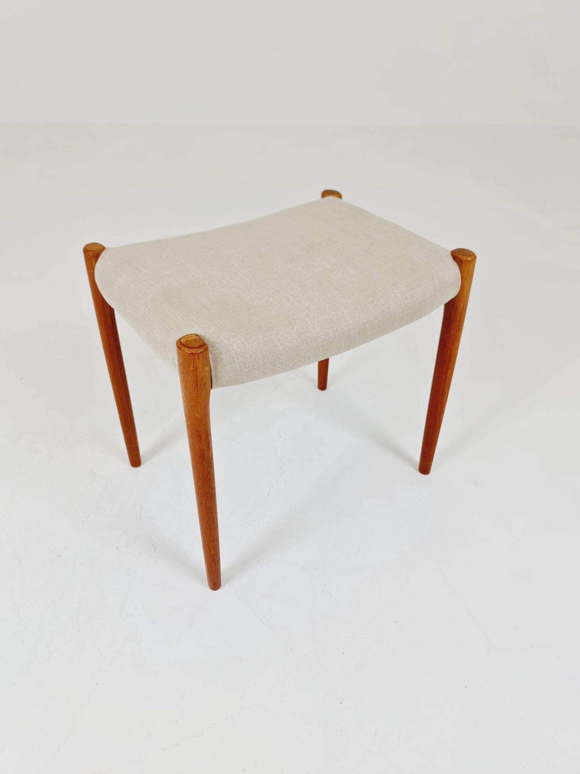 Vintage Danish teak stool ottoman by Niels Otto Møller , 1960s