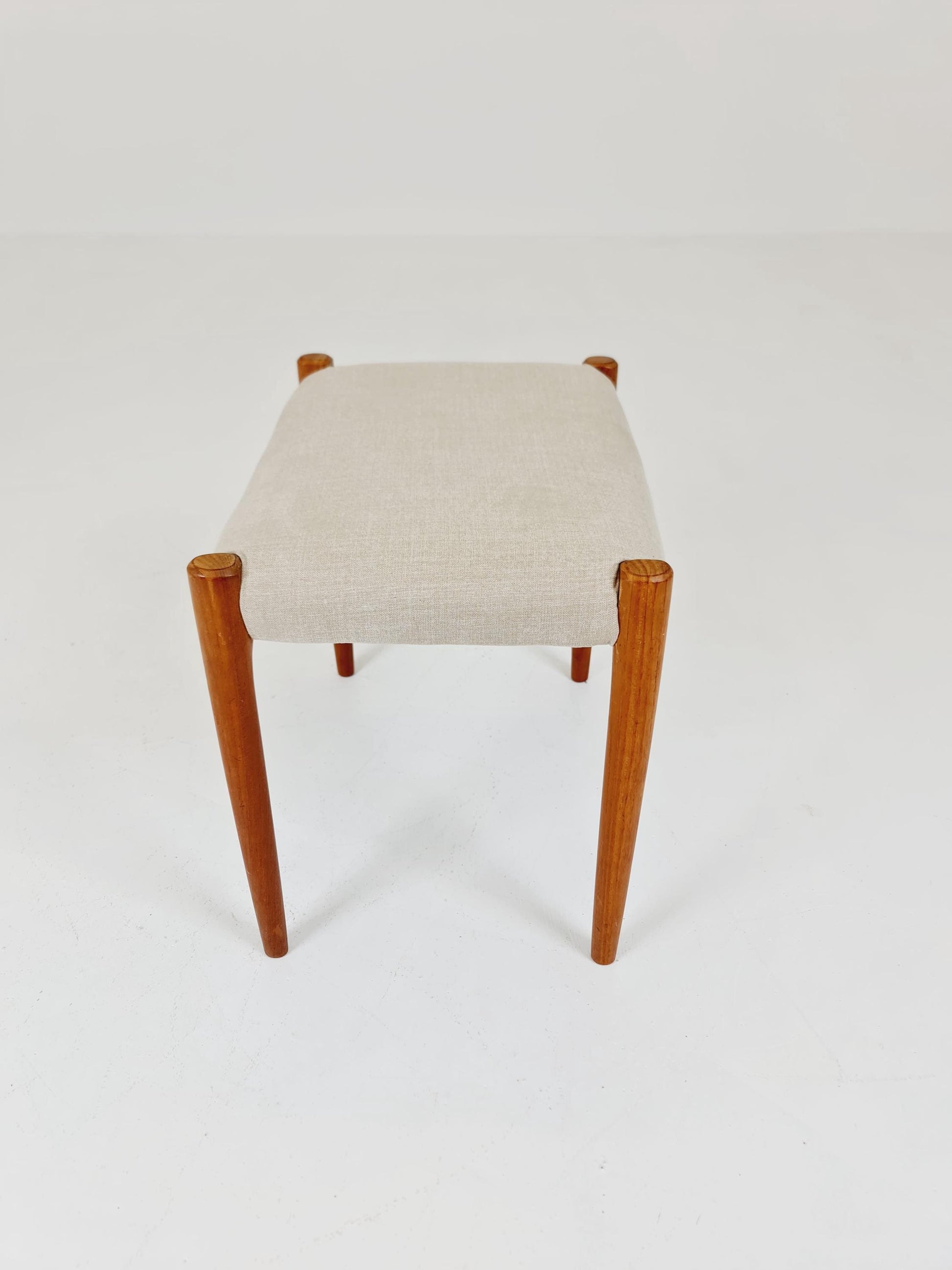 Vintage Danish teak stool ottoman by Niels Otto Møller , 1960s