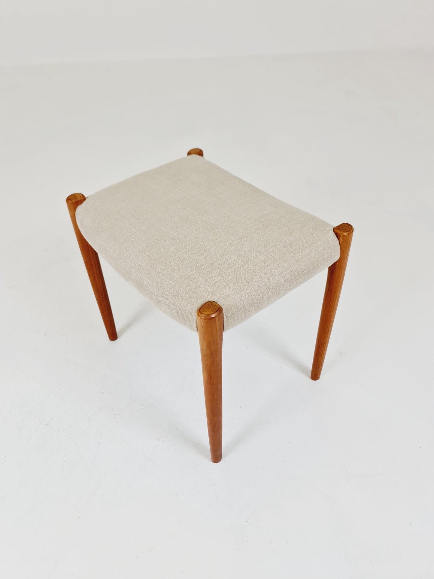 Vintage Danish teak stool ottoman by Niels Otto Møller , 1960s