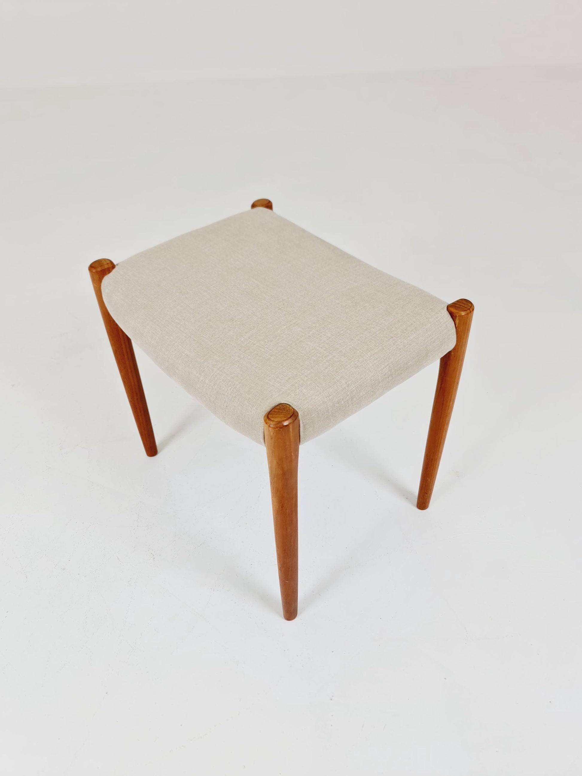 Vintage Danish teak stool ottoman by Niels Otto Møller , 1960s