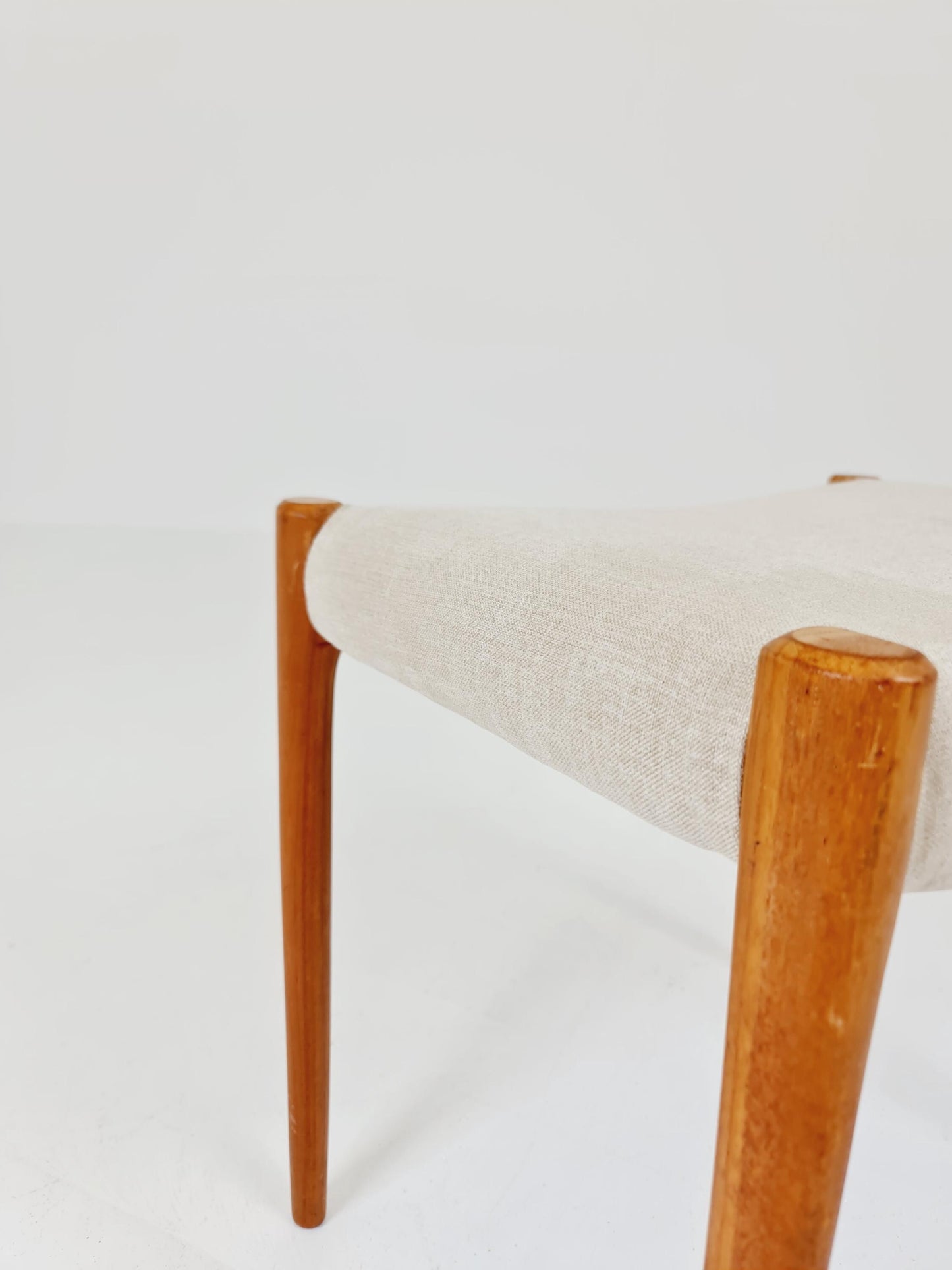 Vintage Danish teak stool ottoman by Niels Otto Møller , 1960s