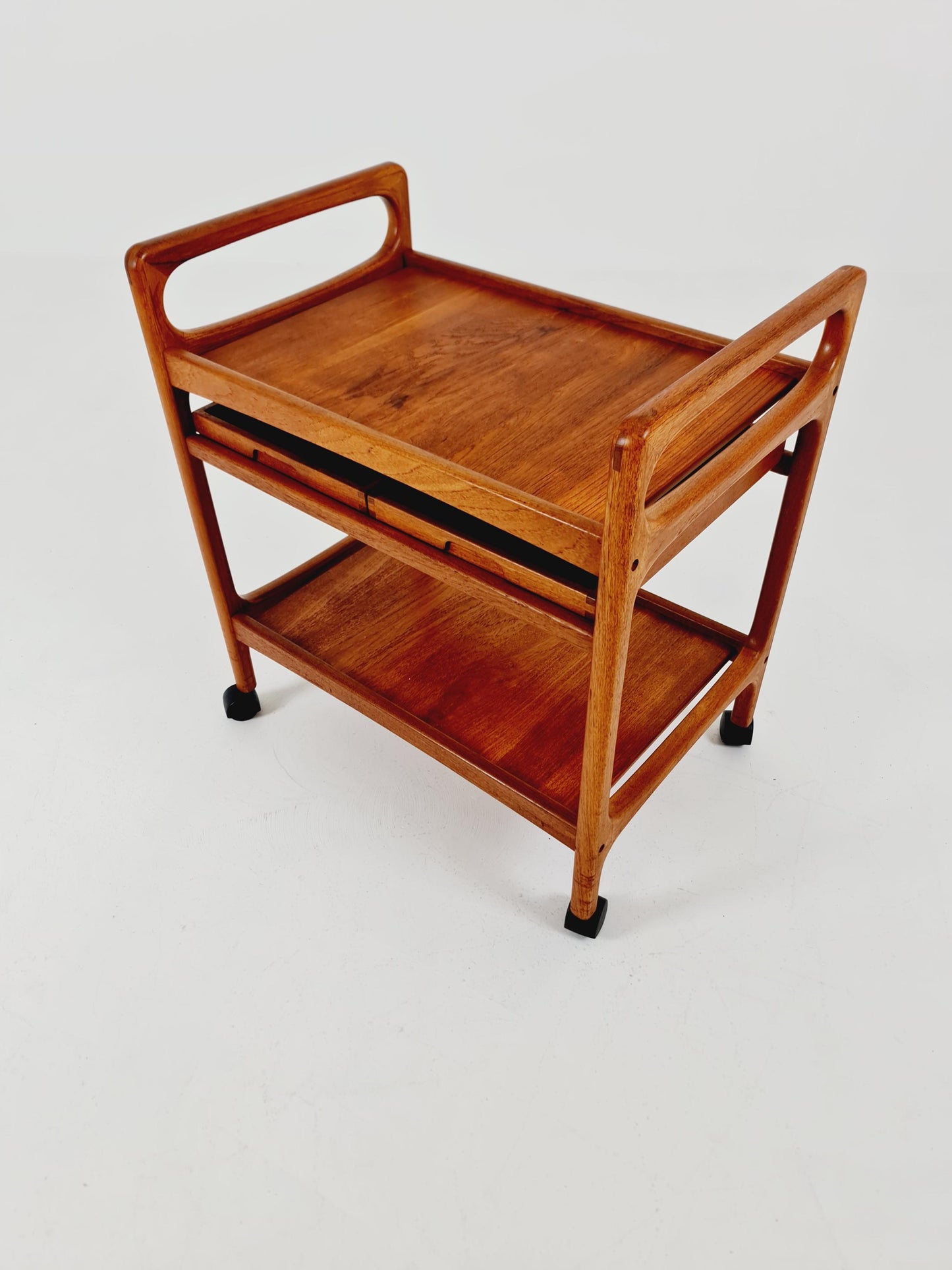 Vintage mid century danish trolley in solid teak/ bar cart By Salling Stolefabrik, 1960s