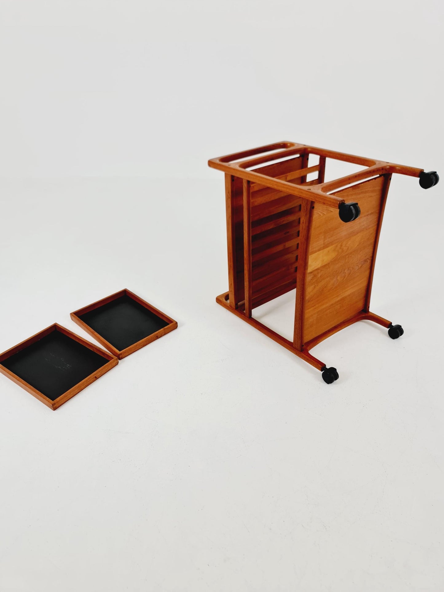 Vintage mid century danish trolley in solid teak/ bar cart By Salling Stolefabrik, 1960s