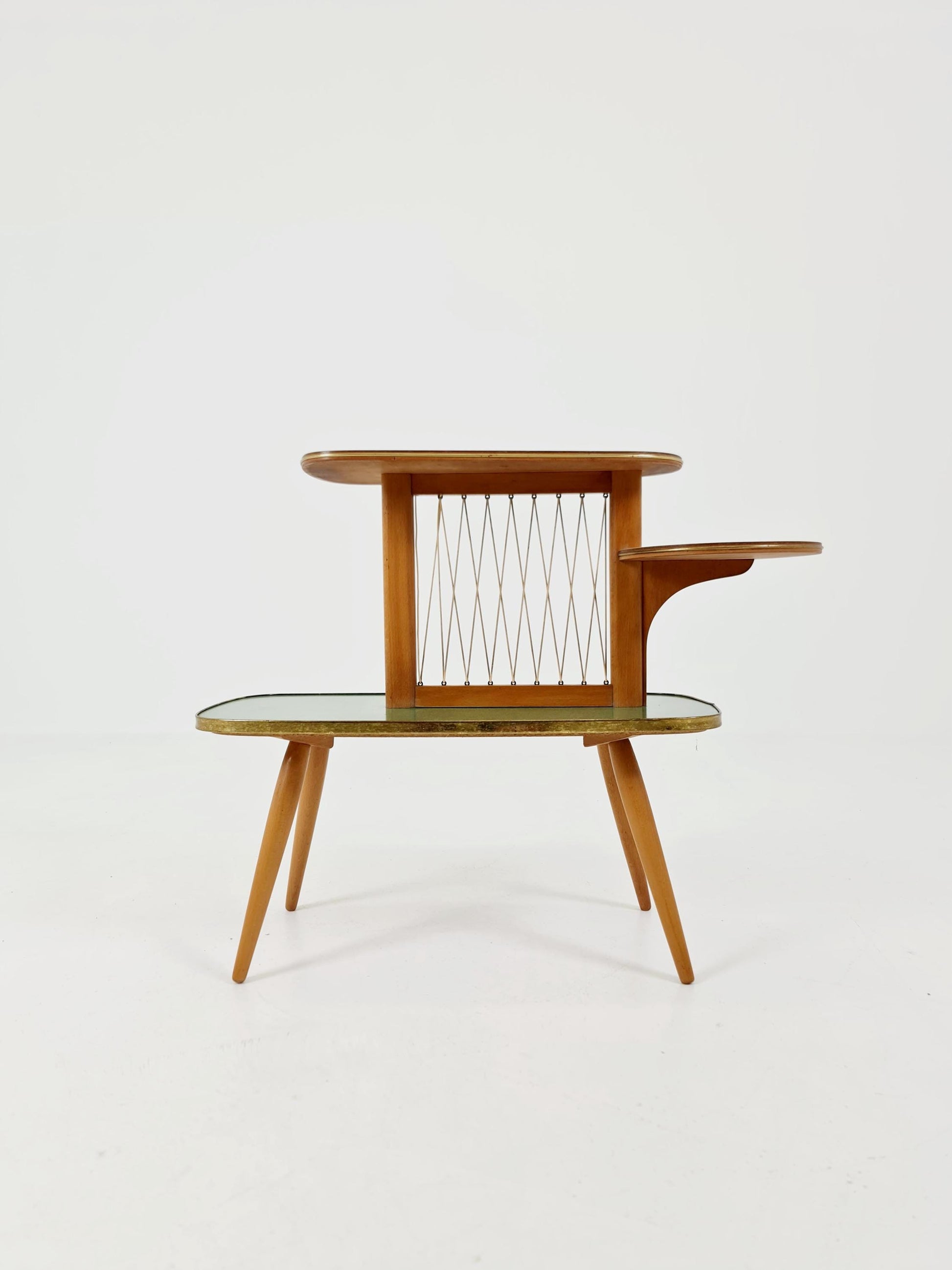 Rare Large German Plant Stand, Colorful Vintage Mid-Century Minimalist Indoor Plant Stand Side Table Retro flower table, 1950s