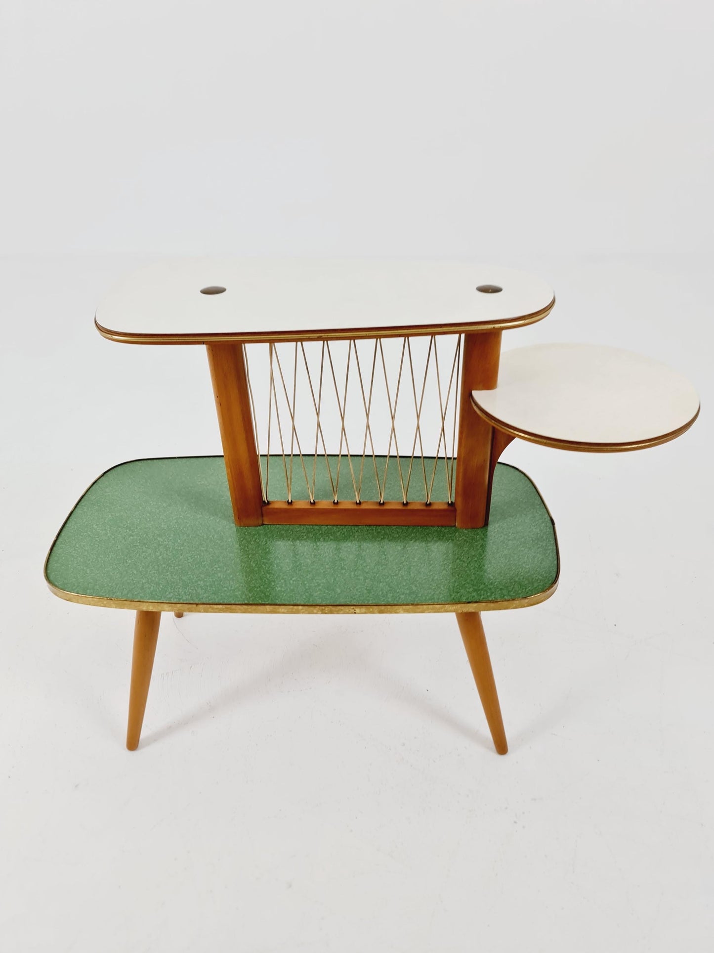 Rare Large German Plant Stand, Colorful Vintage Mid-Century Minimalist Indoor Plant Stand Side Table Retro flower table, 1950s