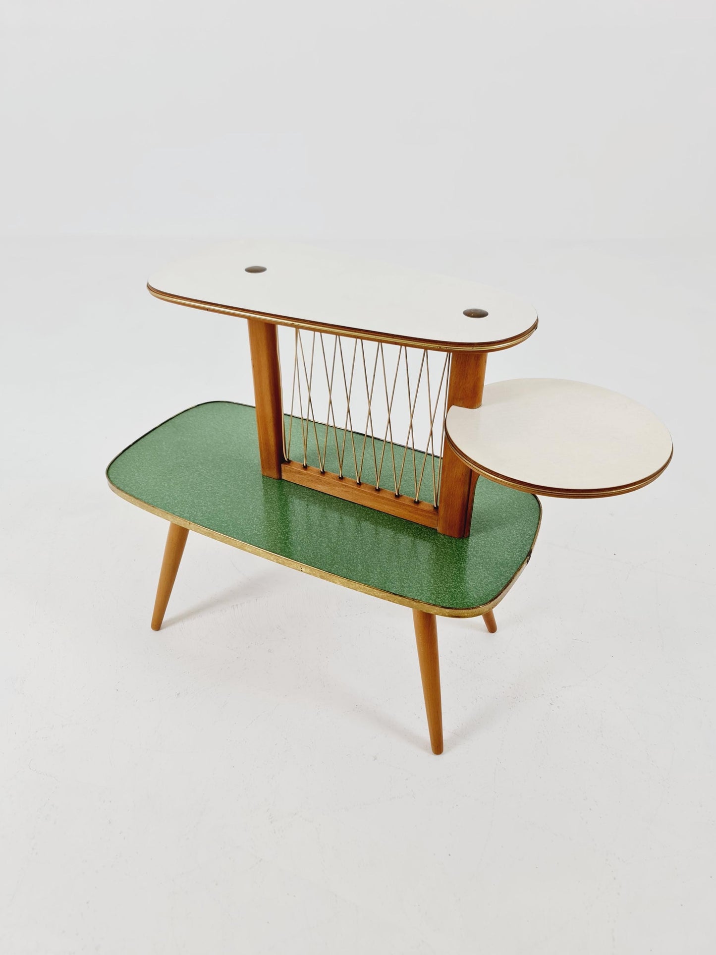 Rare Large German Plant Stand, Colorful Vintage Mid-Century Minimalist Indoor Plant Stand Side Table Retro flower table, 1950s