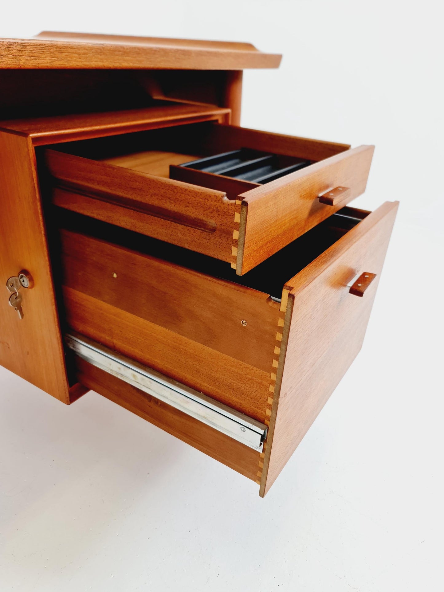 Super Rare Danish Teak Freestanding desk by Arne vodder for Sibast Denmark, 1960s