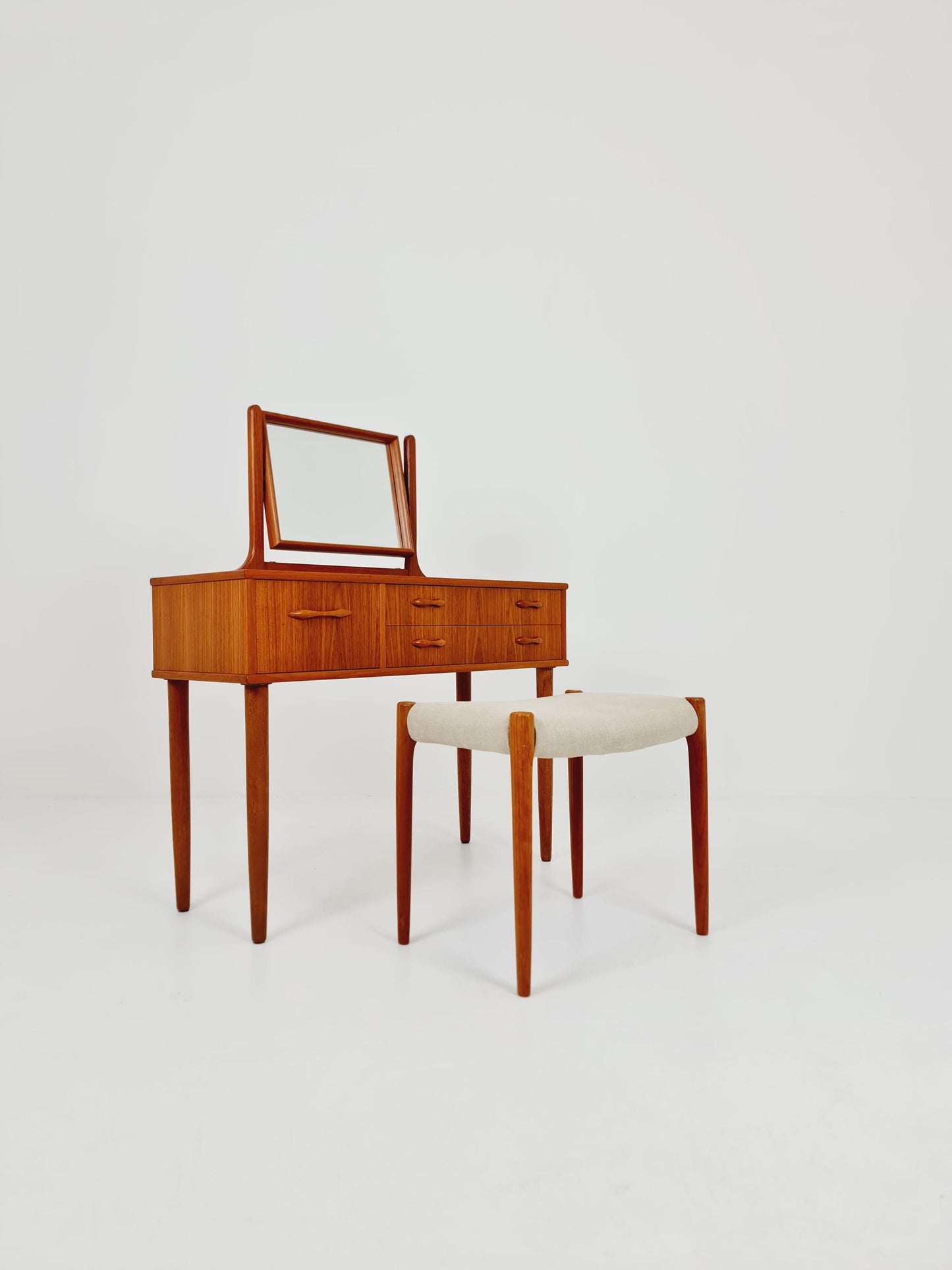 Mid Century Modern Danish Teak vanity table/ make up, 1960s