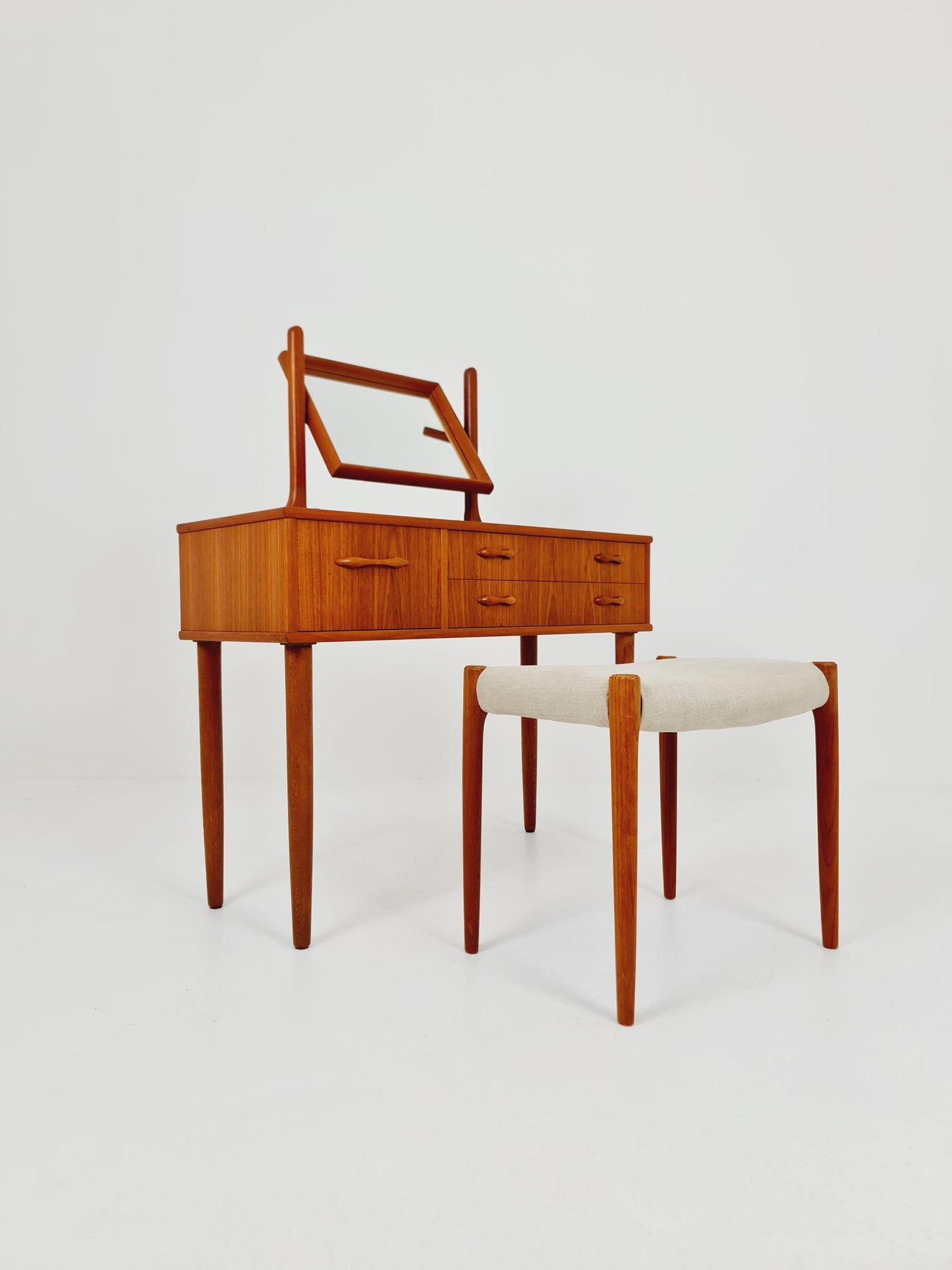 Mid Century Modern Danish Teak vanity table/ make up, 1960s