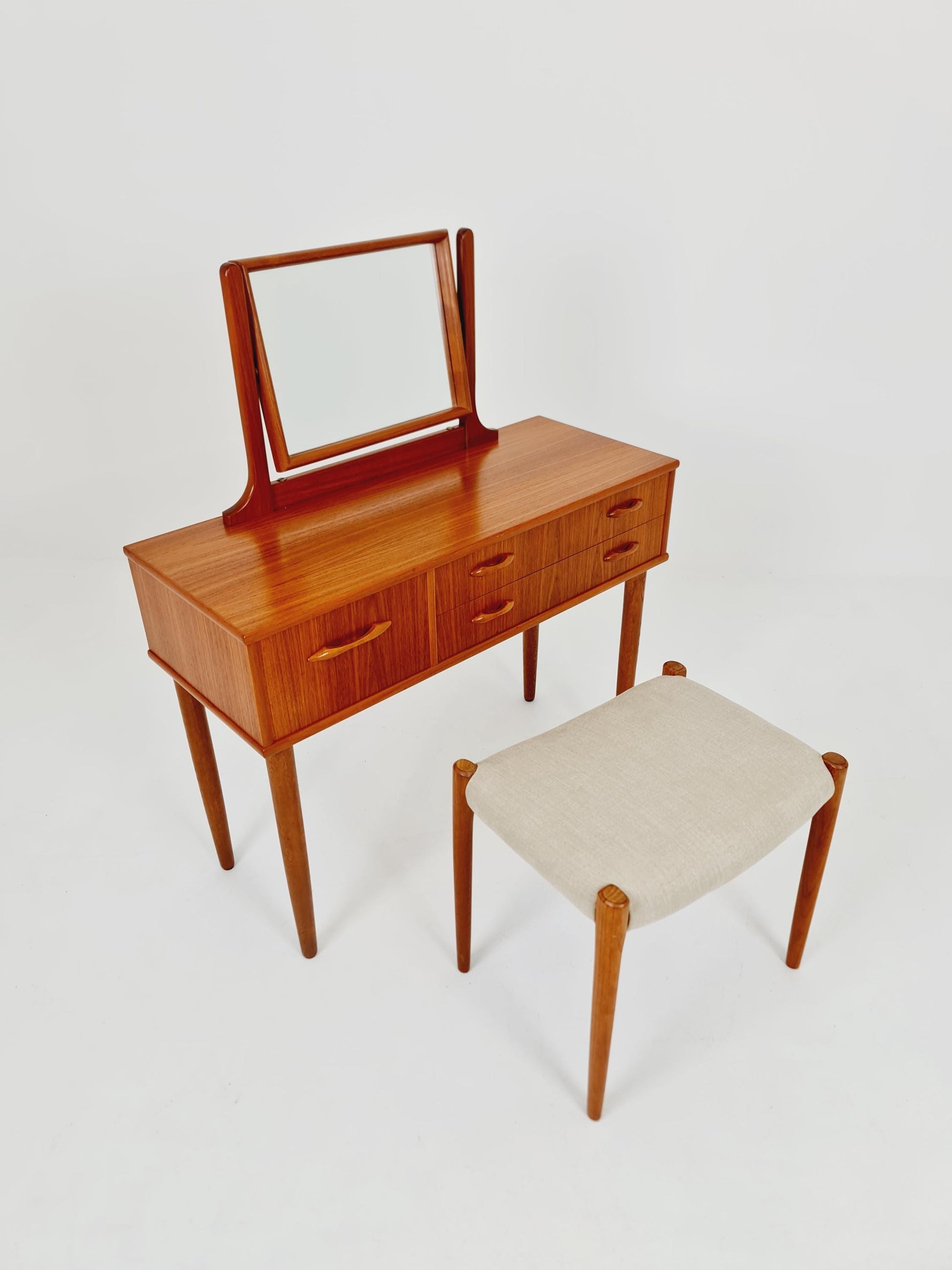 Mid Century Modern Danish Teak vanity table/ make up, 1960s