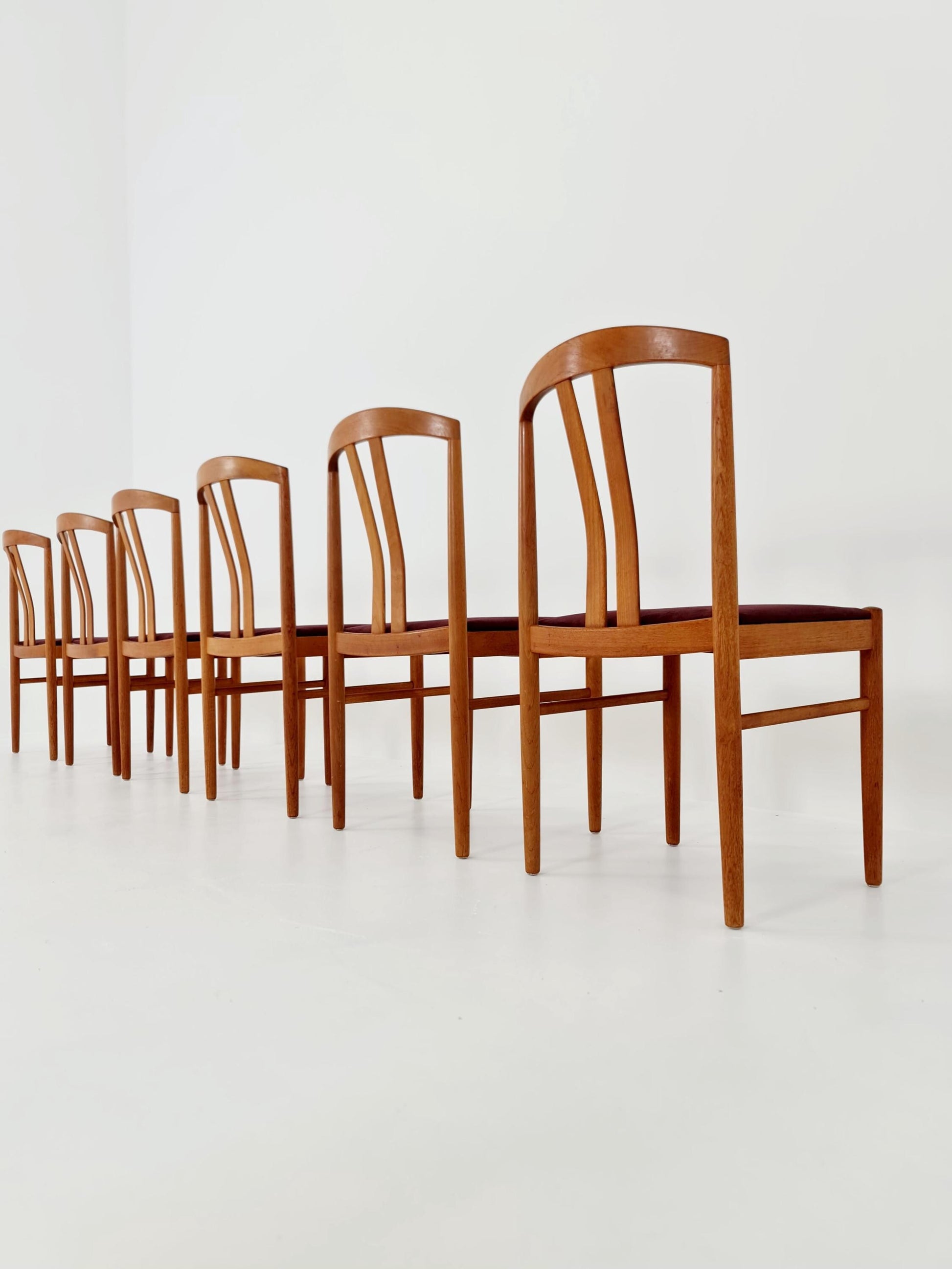 Mid Century Danish solid teak dining Chairs by henning sørensen, Set of 6 , 1960s