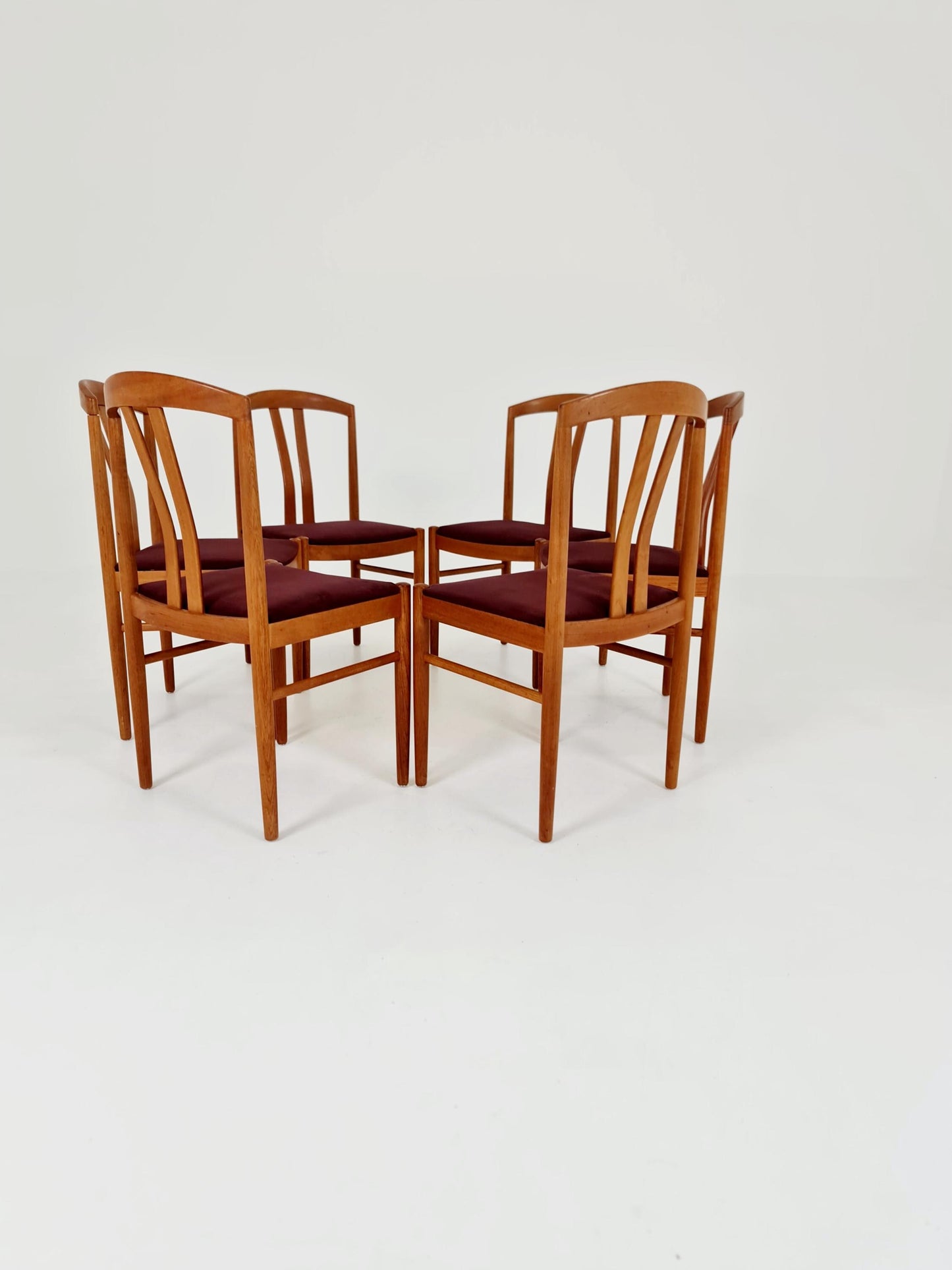 Mid Century Danish solid teak dining Chairs by henning sørensen, Set of 6 , 1960s
