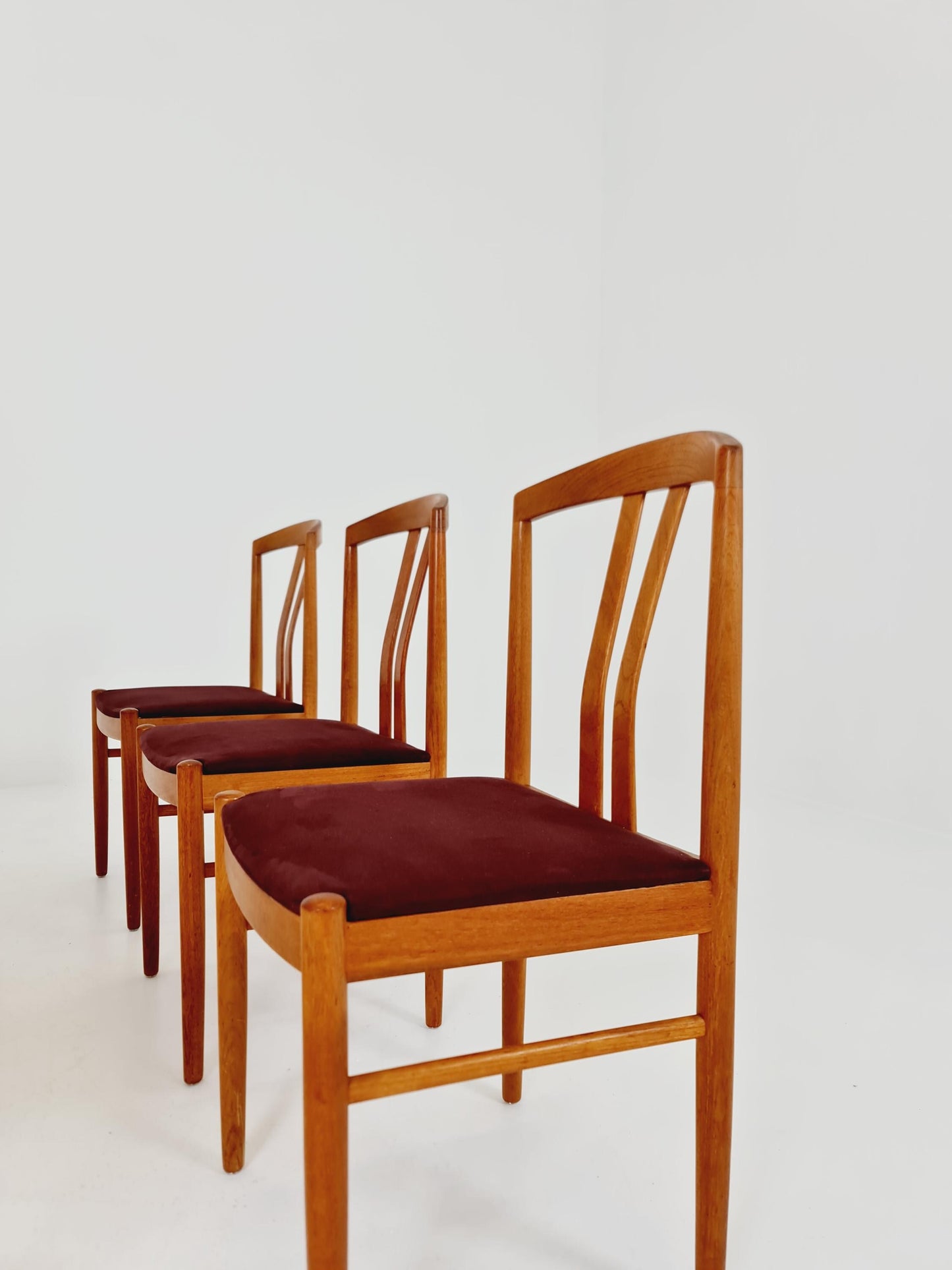 Mid Century Danish solid teak dining Chairs by henning sørensen, Set of 6 , 1960s