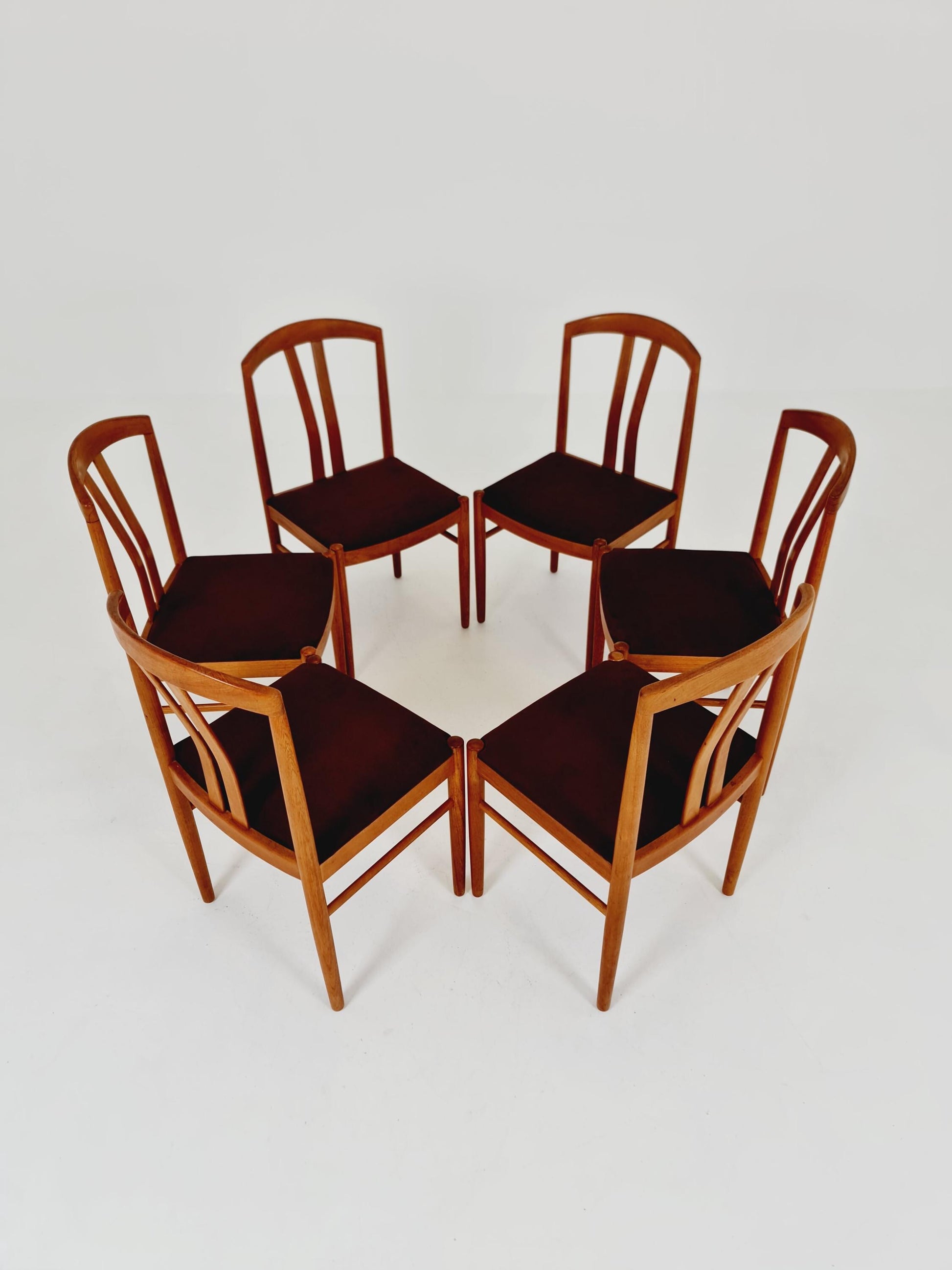Mid Century Danish solid teak dining Chairs by henning sørensen, Set of 6 , 1960s