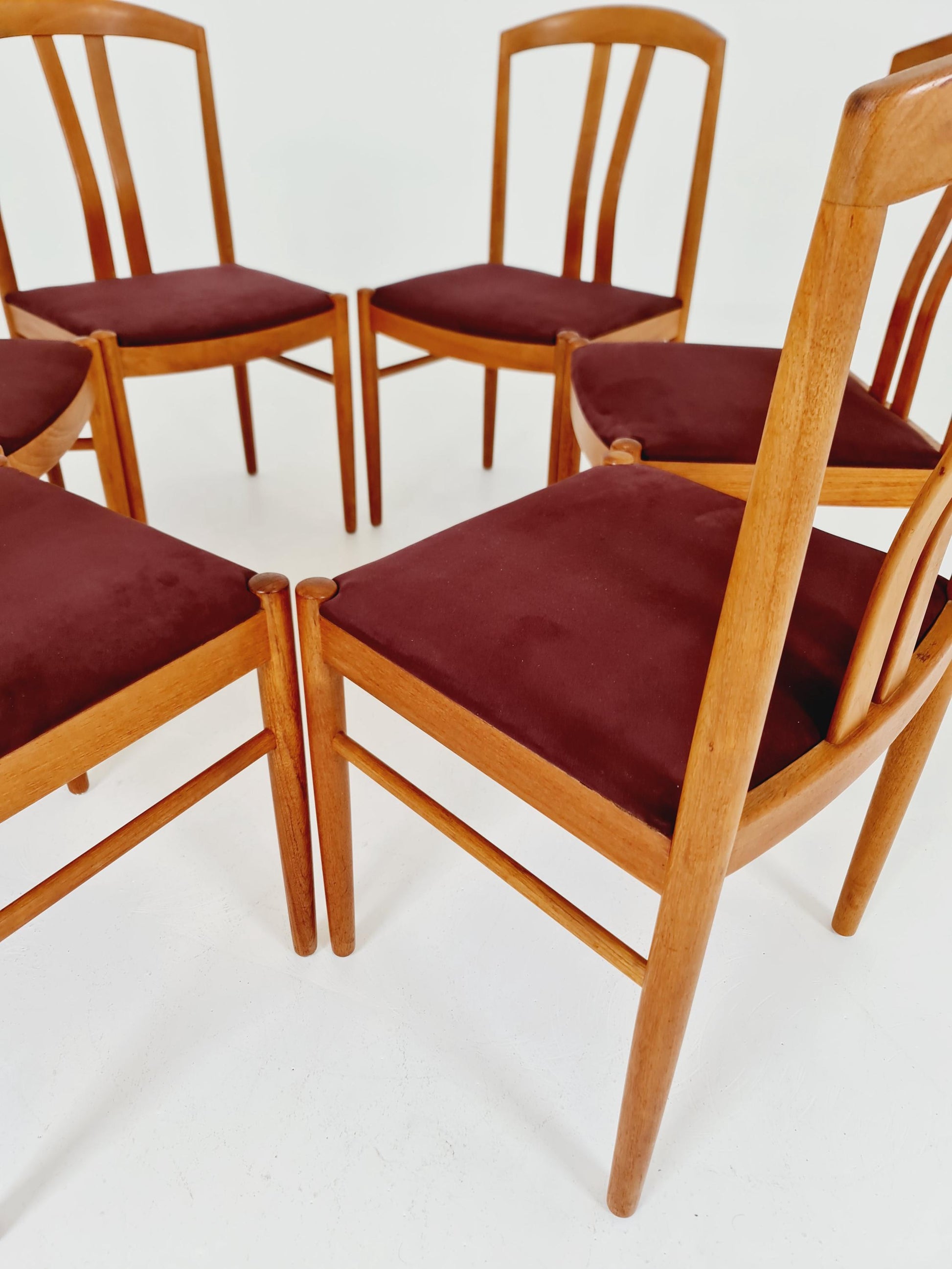 Mid Century Danish solid teak dining Chairs by henning sørensen, Set of 6 , 1960s
