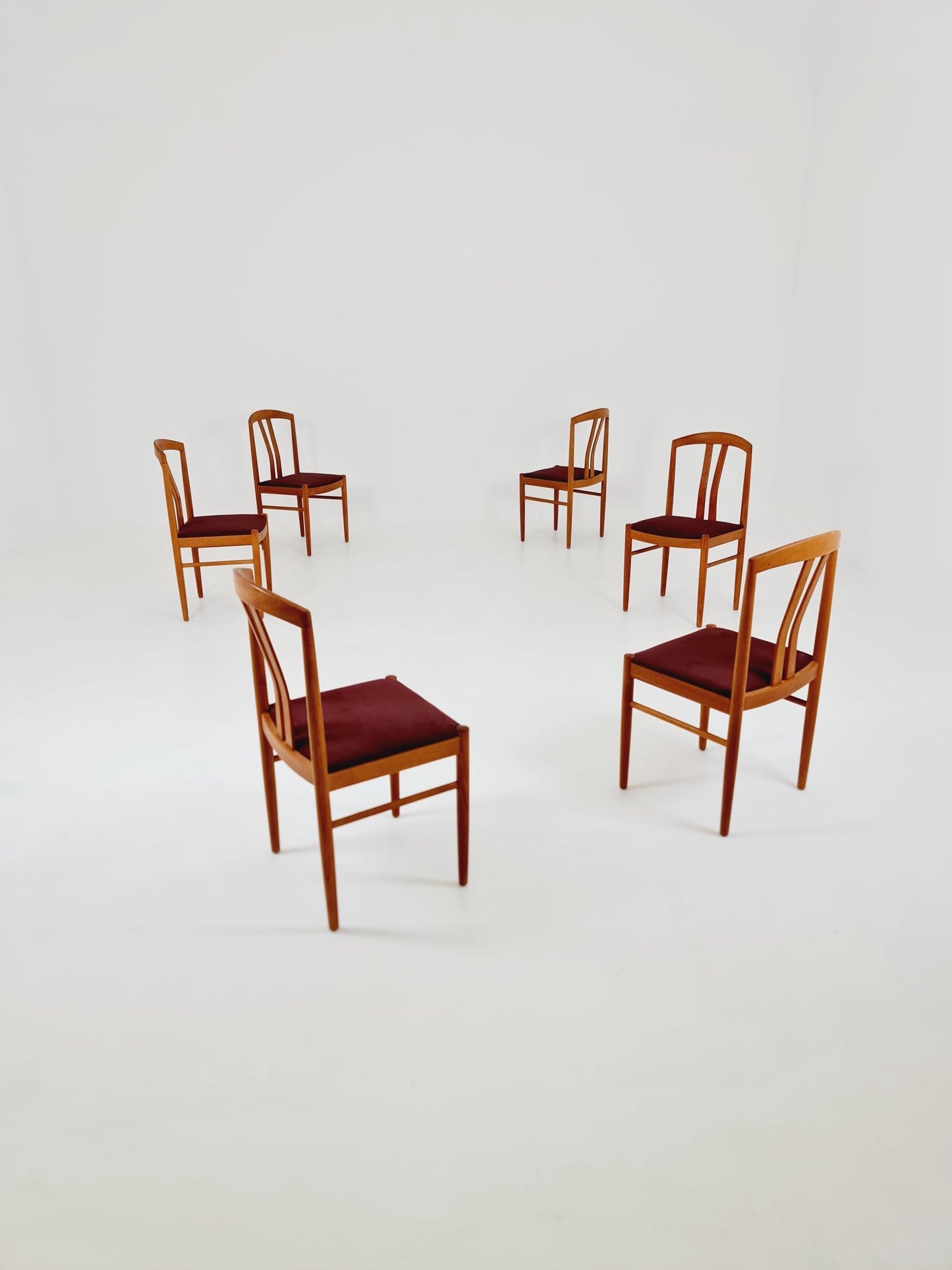 Mid Century Danish solid teak dining Chairs by henning sørensen, Set of 6 , 1960s