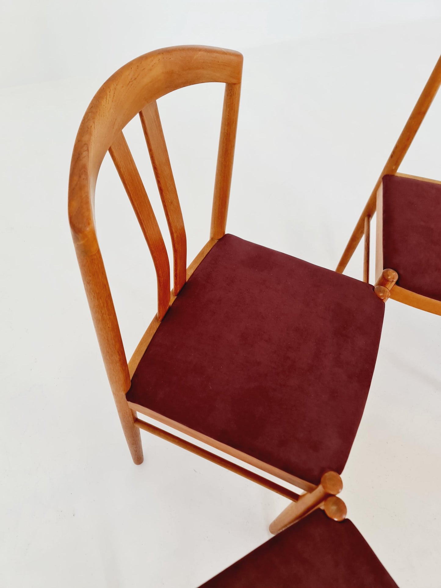 Mid Century Danish solid teak dining Chairs by henning sørensen, Set of 6 , 1960s