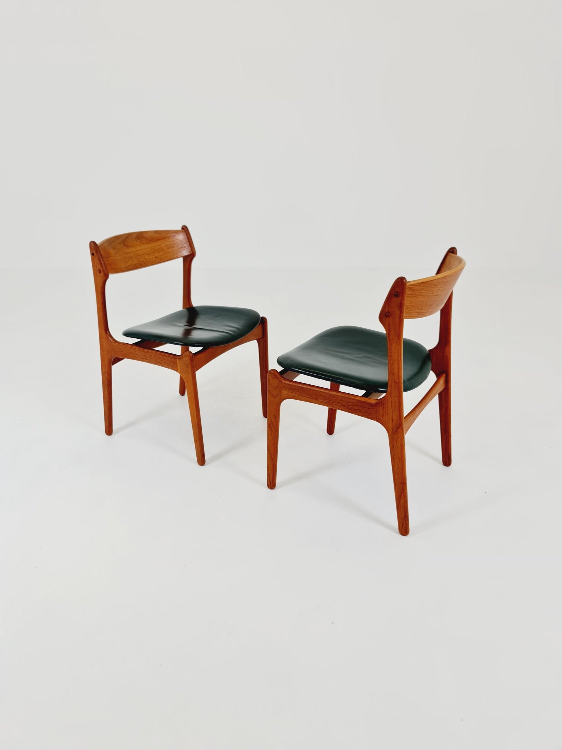 Vintage Danish teak dining/desk chairs by Erik Buch for O D Möbler, 1960s Set of 2