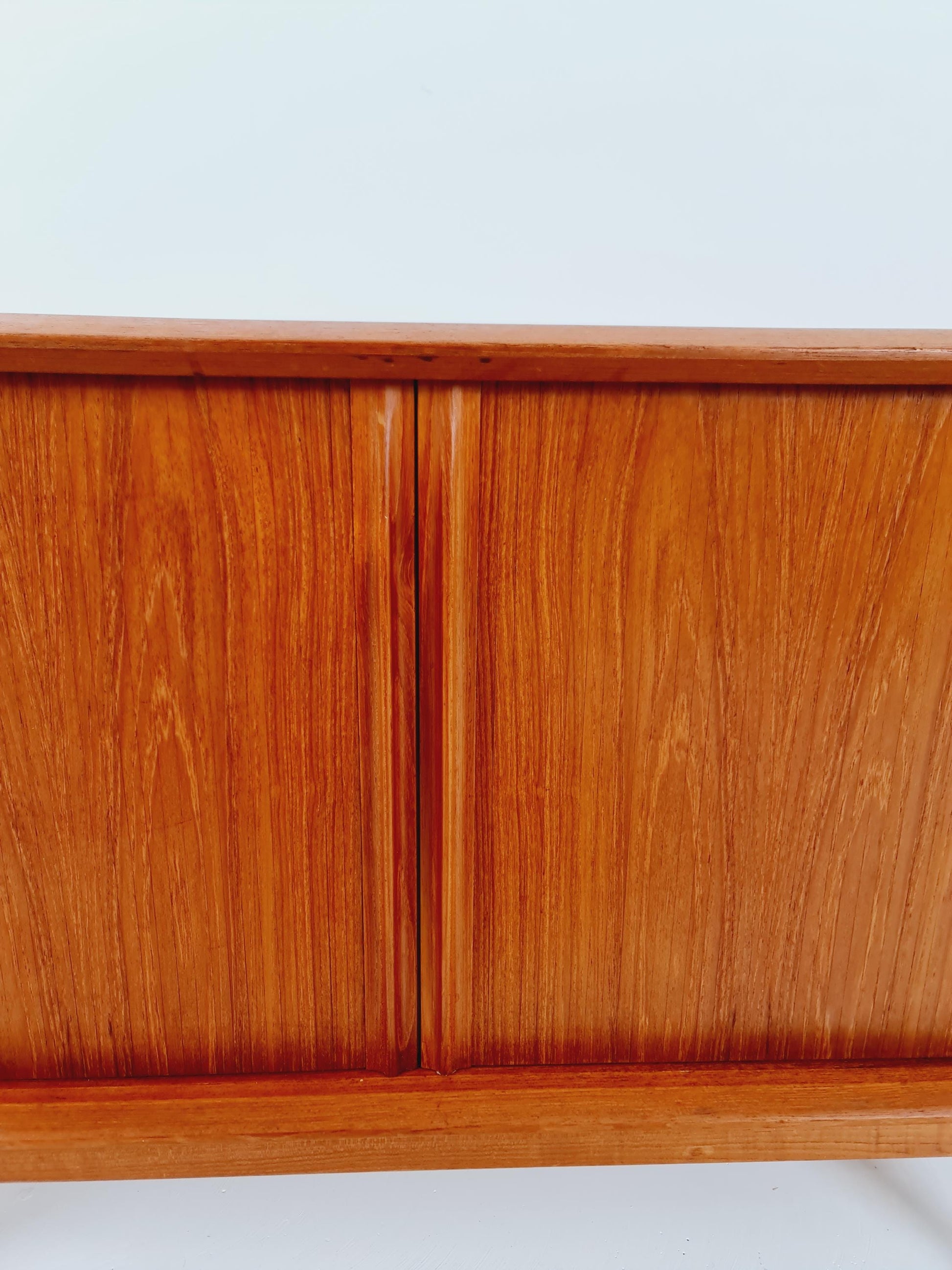 Rare Mid century Dansih Teak Sideboard With roll - up doors by Bernhard Pedersen & Son , 1960s