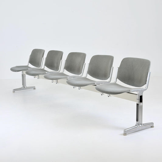 Rare Mid century Giancarlo Piretti Axis 3000 5-Seater Bench for Anonima Castelli, Italy, 1970s