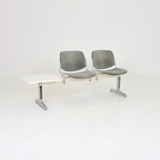 Rare Mid century Giancarlo Piretti Axis 3000 2-Seater Bench with side Table for Anonima Castelli, Italy, 1970s