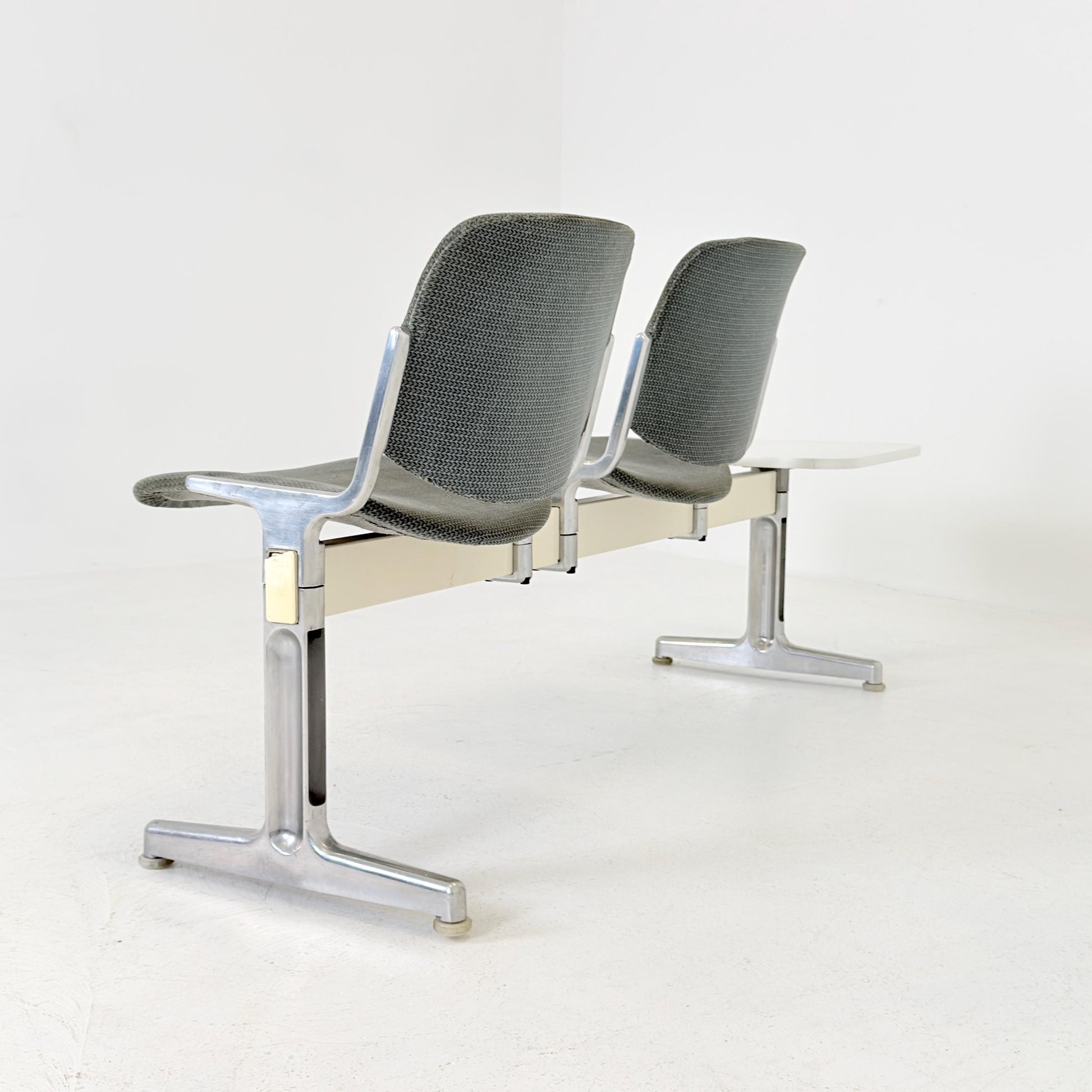 Rare Mid century Giancarlo Piretti Axis 3000 2-Seater Bench with side Table for Anonima Castelli, Italy, 1970s