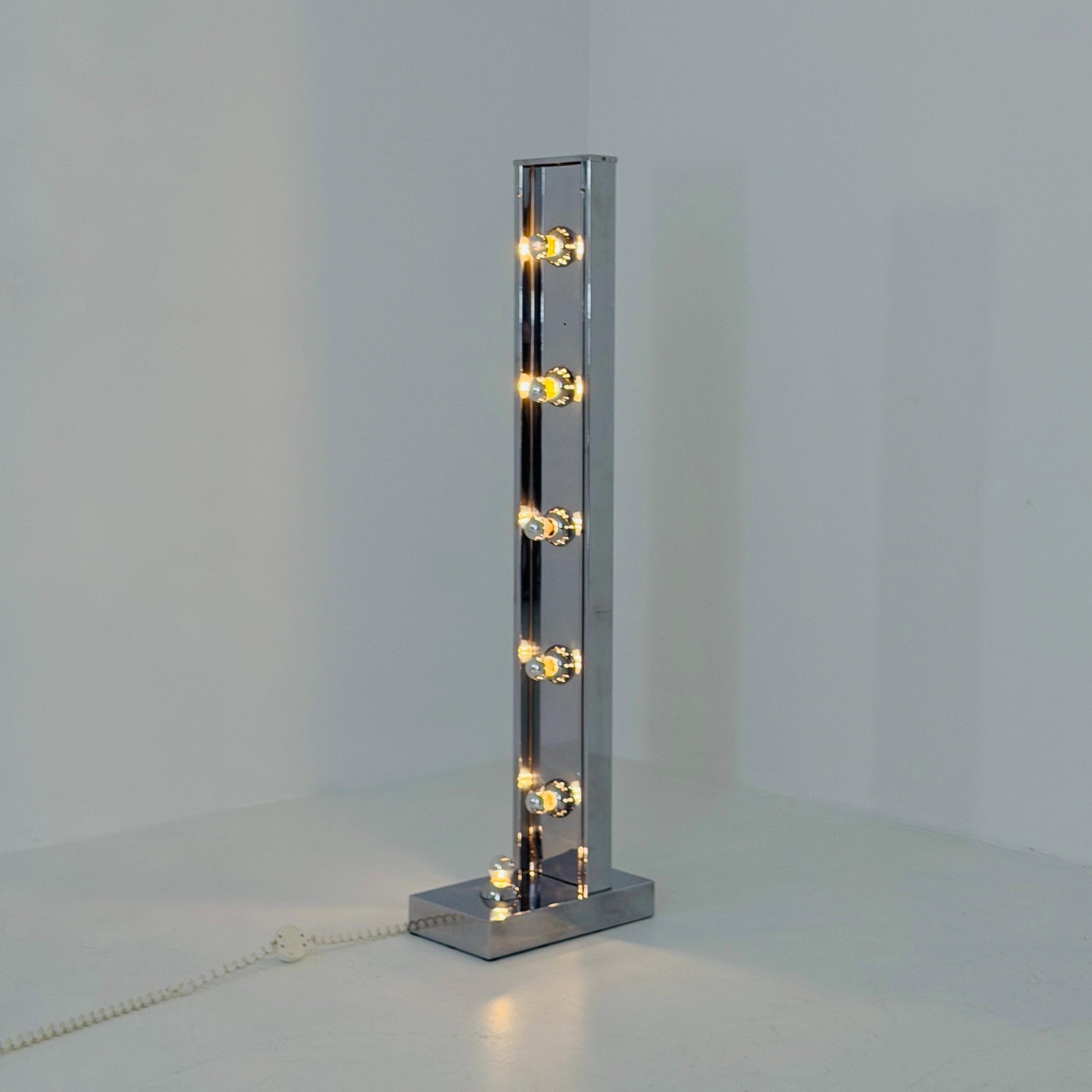 Rare Mid-Century Chrome Floor Lamp | Sputnik Space Age Lamp | Italian Design 1980s |