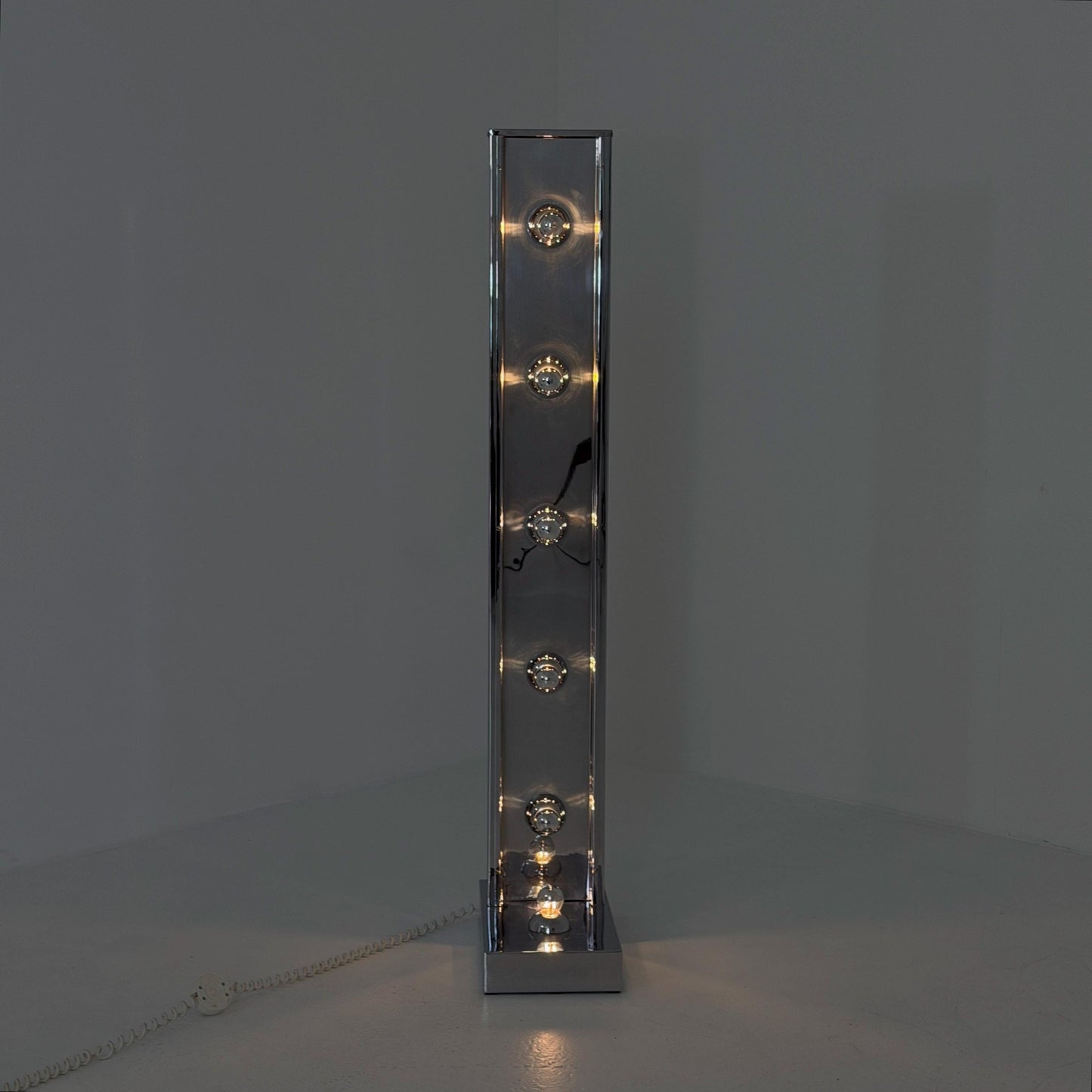 Rare Mid-Century Chrome Floor Lamp | Sputnik Space Age Lamp | Italian Design 1980s |