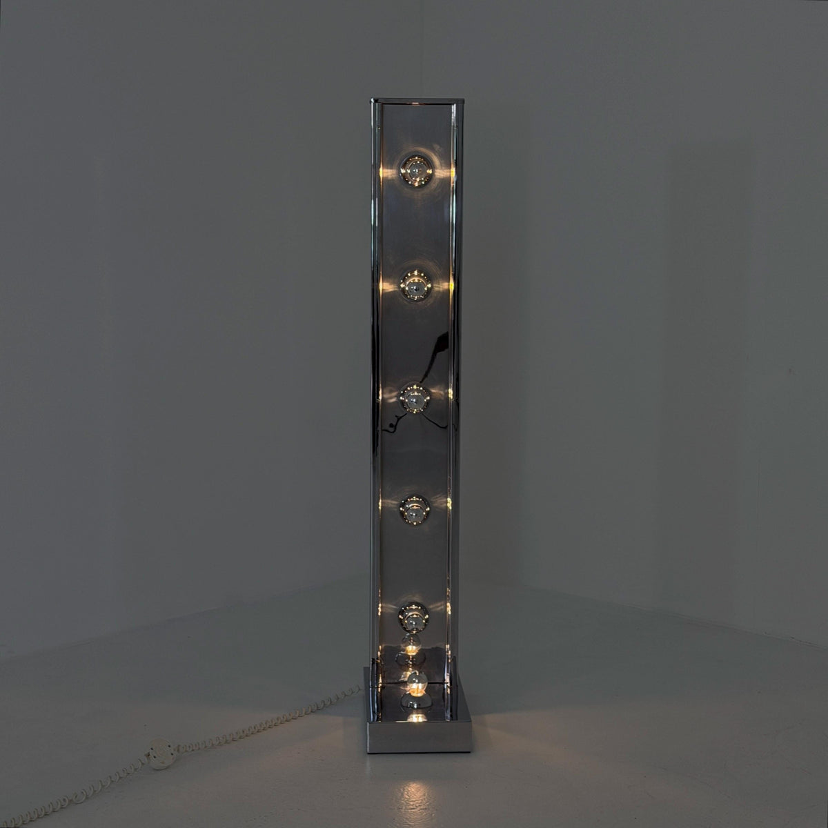 Rare Mid-Century Chrome Floor Lamp | Sputnik Space Age Lamp | Italian Design 1980s |