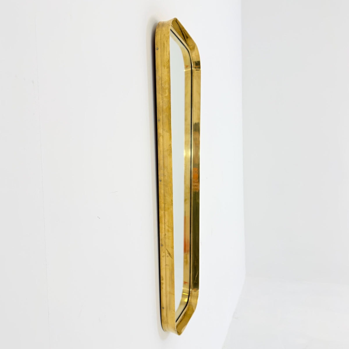 Rare large Mid Century Brass Mirror | by Moderna Charleroi | Belgium 1960s