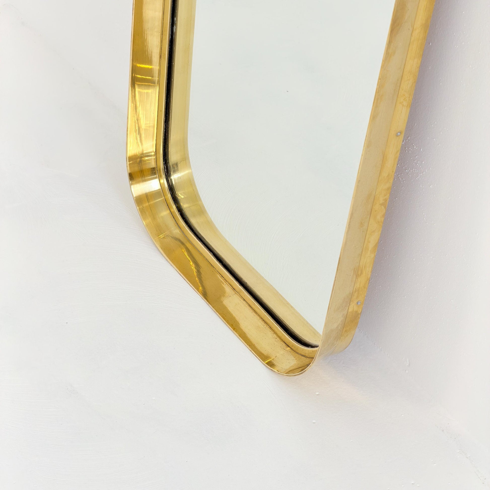Rare large Mid Century Brass Mirror | by Moderna Charleroi | Belgium 1960s